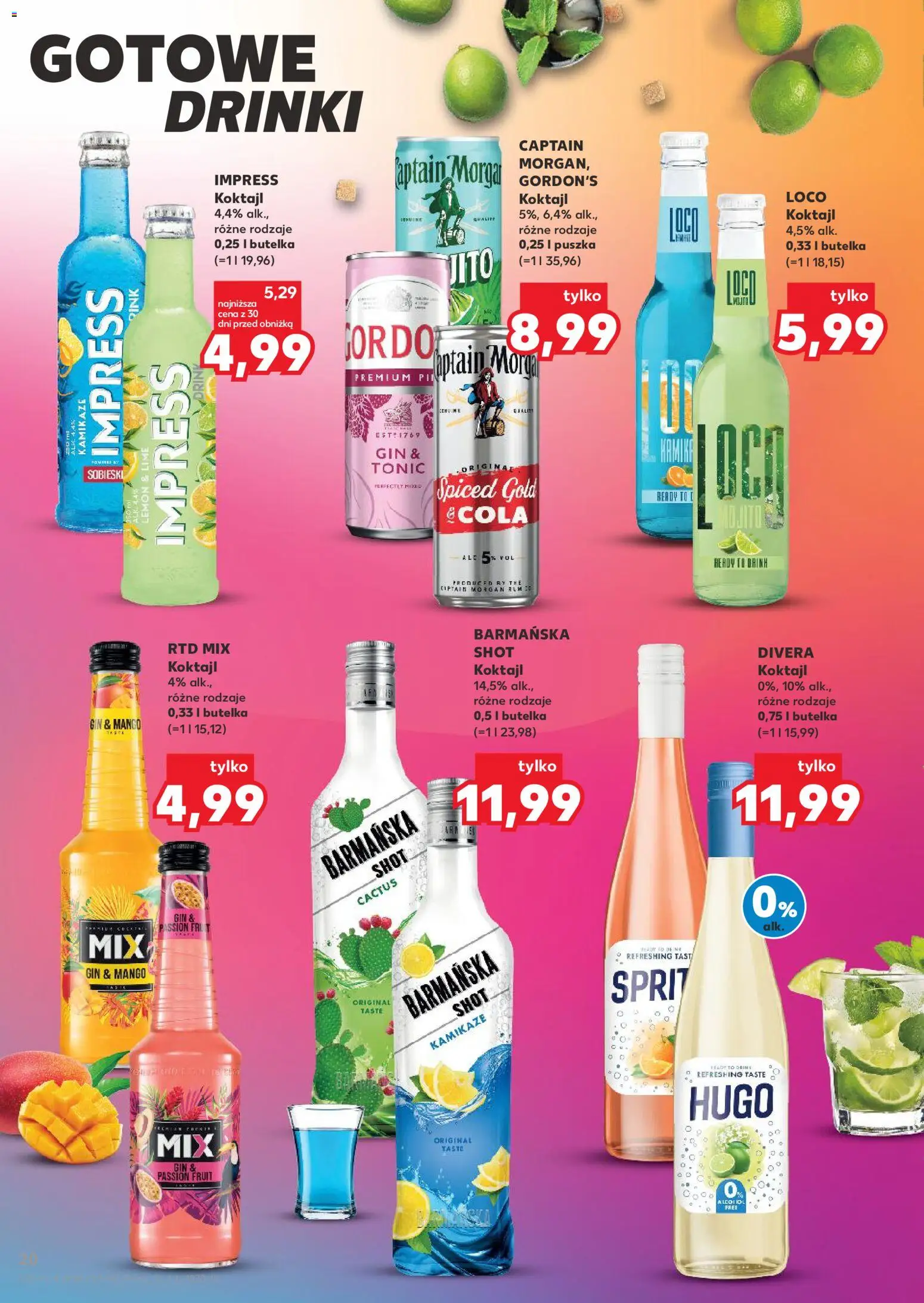 Kaufland Polsko leták - Barek od 11.06.2026 | Strana: 20 | Produkty: Mango, Gin, Tonic