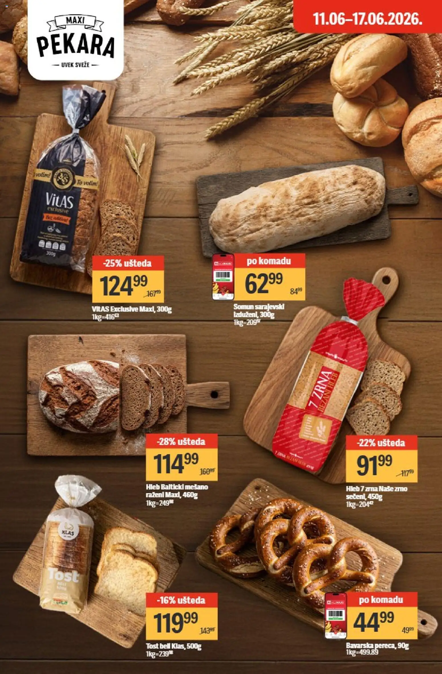 Maxi katalog - važi od 11.06.2026 | Strana: 14 | Proizvode: Pekara, Somun, Hleb