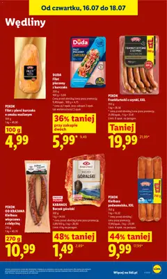 Náhled letáku Lidl Polsko leták od 16.07.2026 | Strana: 61 | Produkty: Kabanos, Filet, Pikok