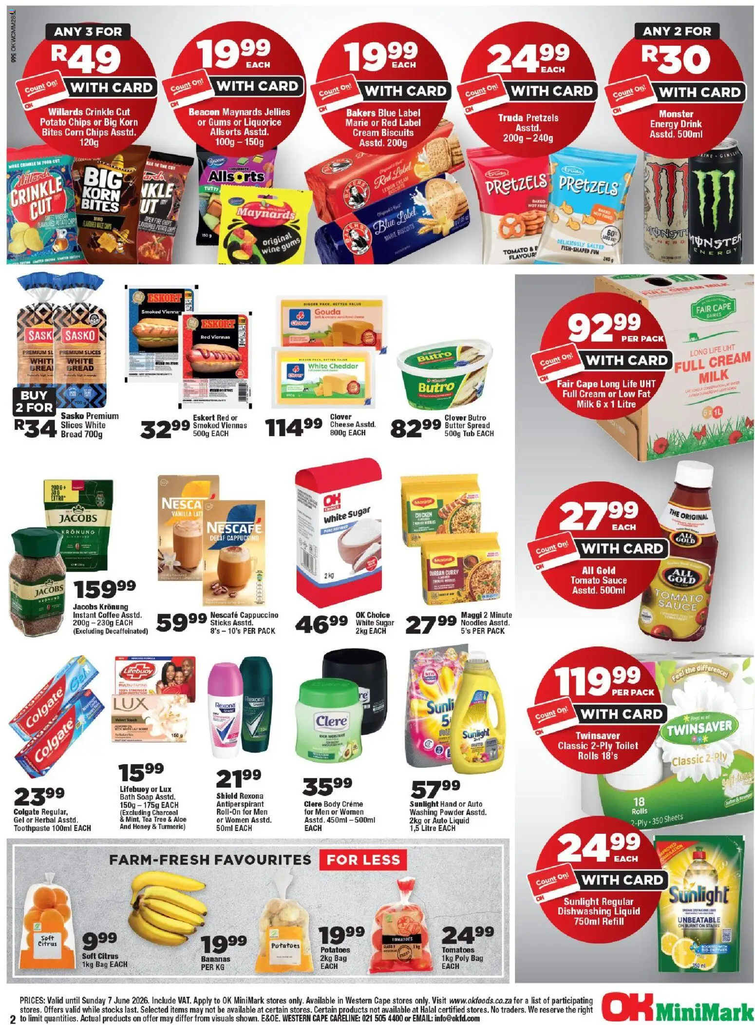 New OK Foods catalogue – valid from 25.05.2026 | Page: 2 | Products: Corn, Bread, Wine, Lemon