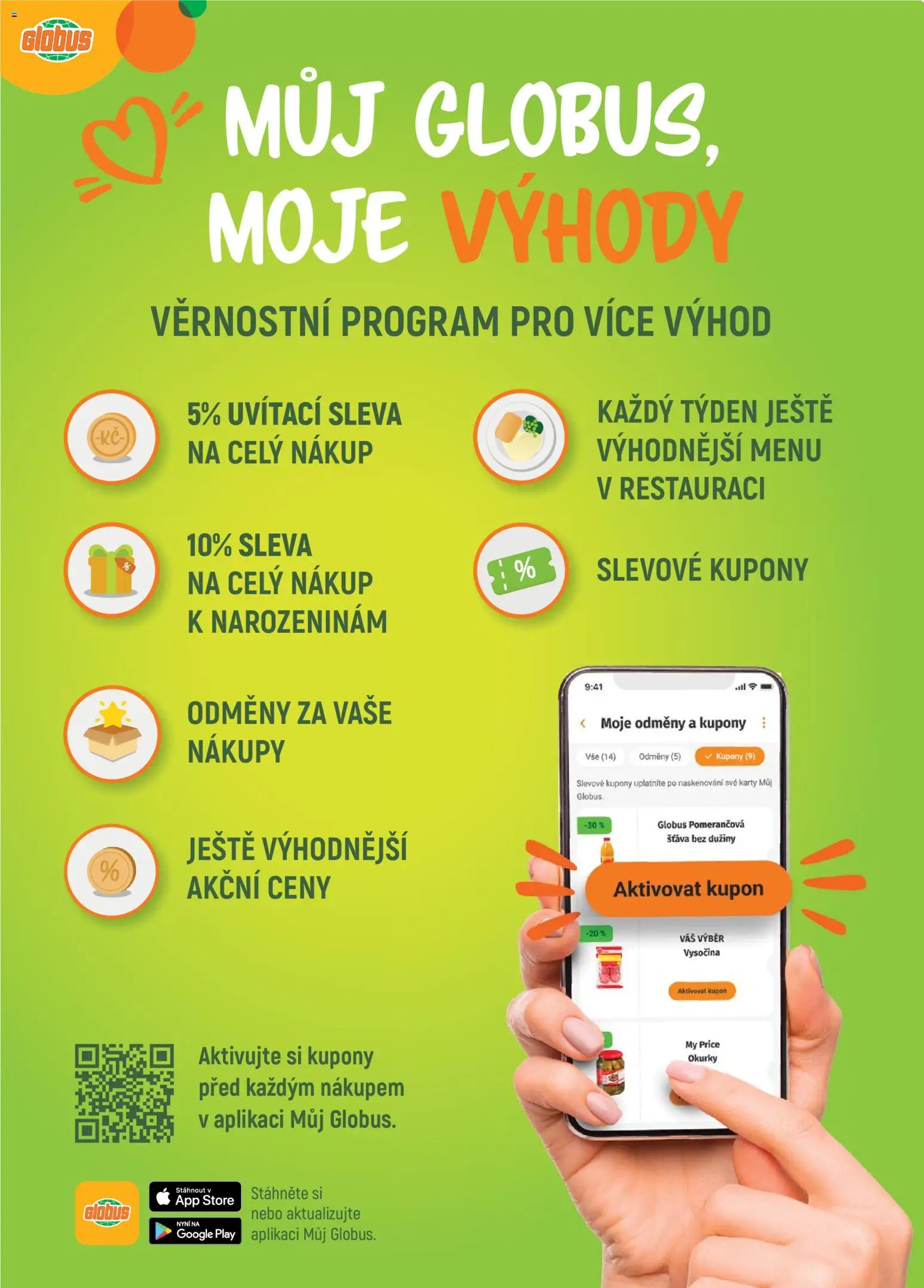Globus leták - Chomutov od 10.06.2026 | Strana: 8 | Produkty: Globus, Okurky, Vysočina, Karty