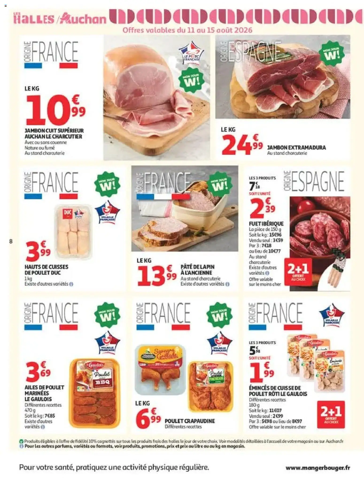 {H1} | Page: 8 | Produits: Ailes de poulet marinées, Charcuterie, Lapin, Cuisse de poulet
