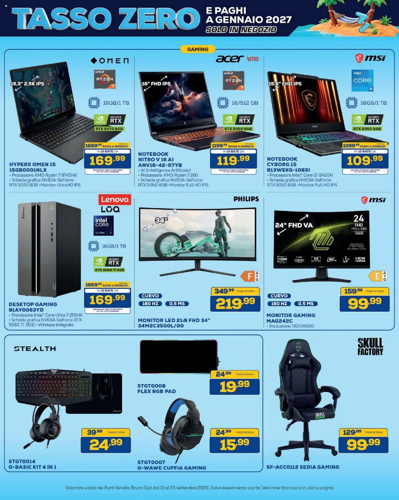 Volantino BRUNO del 10/09/2026 | Pagina: 4 | Prodotti: Monitor, Notebook, Sedia