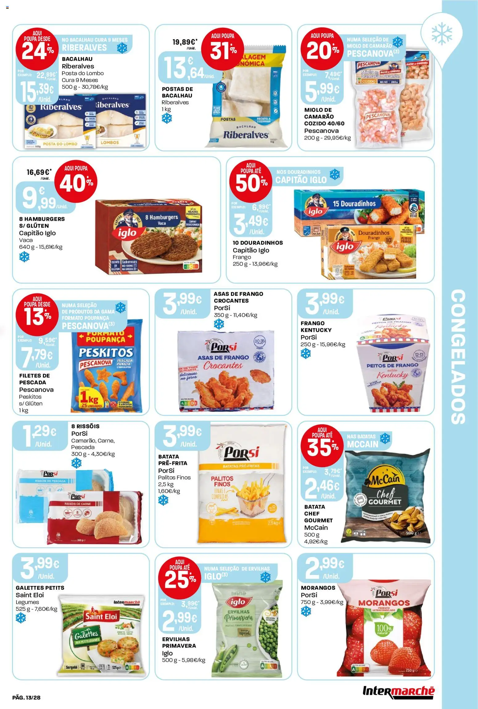 Intermarché Folheto Contact │ válido de 13/08/2026 | Página: 13 | Produtos: Batatas, Camarão, Legumes, Peixe