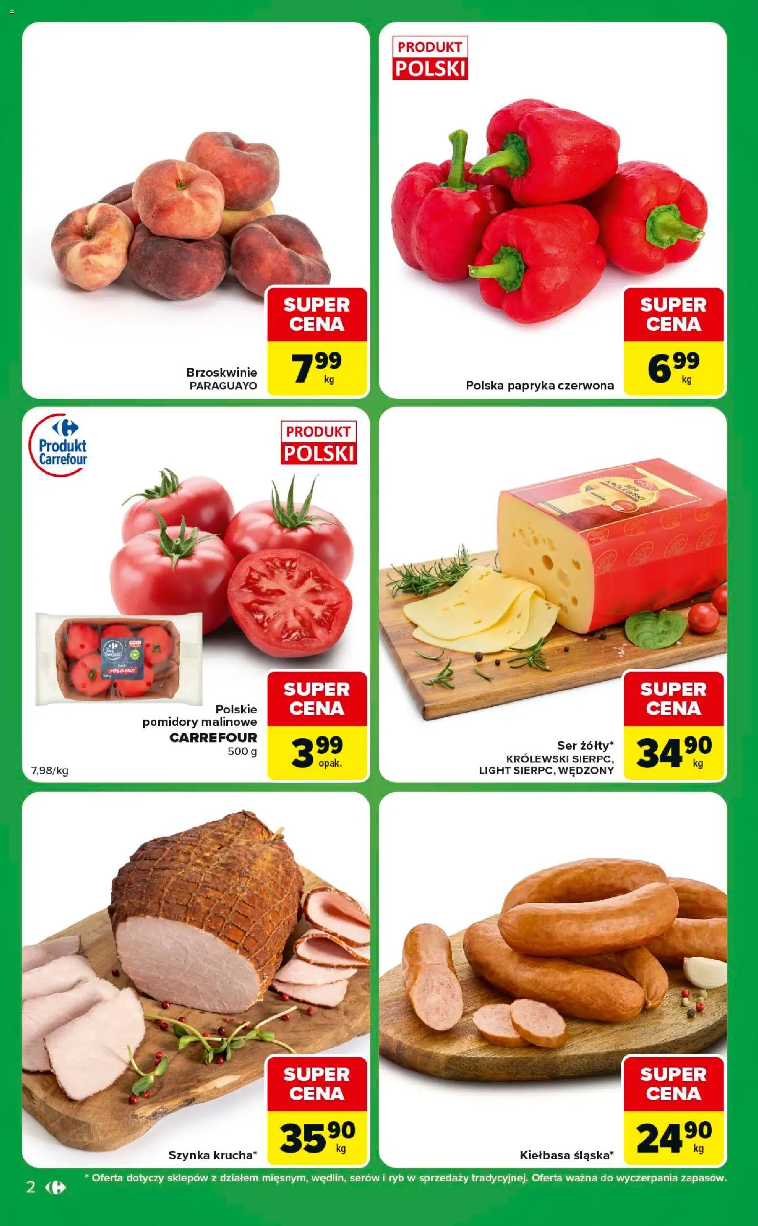 Carrefour gazetka - Express od 08.09.2026 | Strona: 2 | Produkty: Szynka, Papryka, Pomidory malinowe, Papryka czerwona