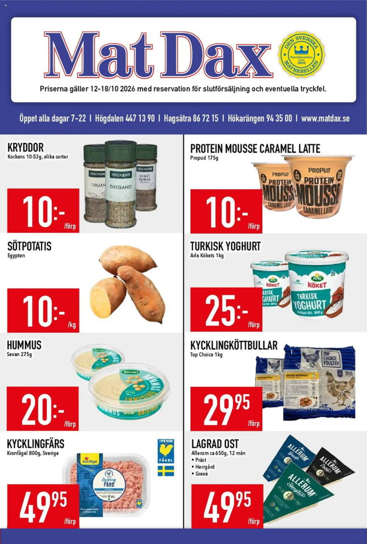 Matdax reklamblad aktuell från 12/10/2026 | Sida: 1