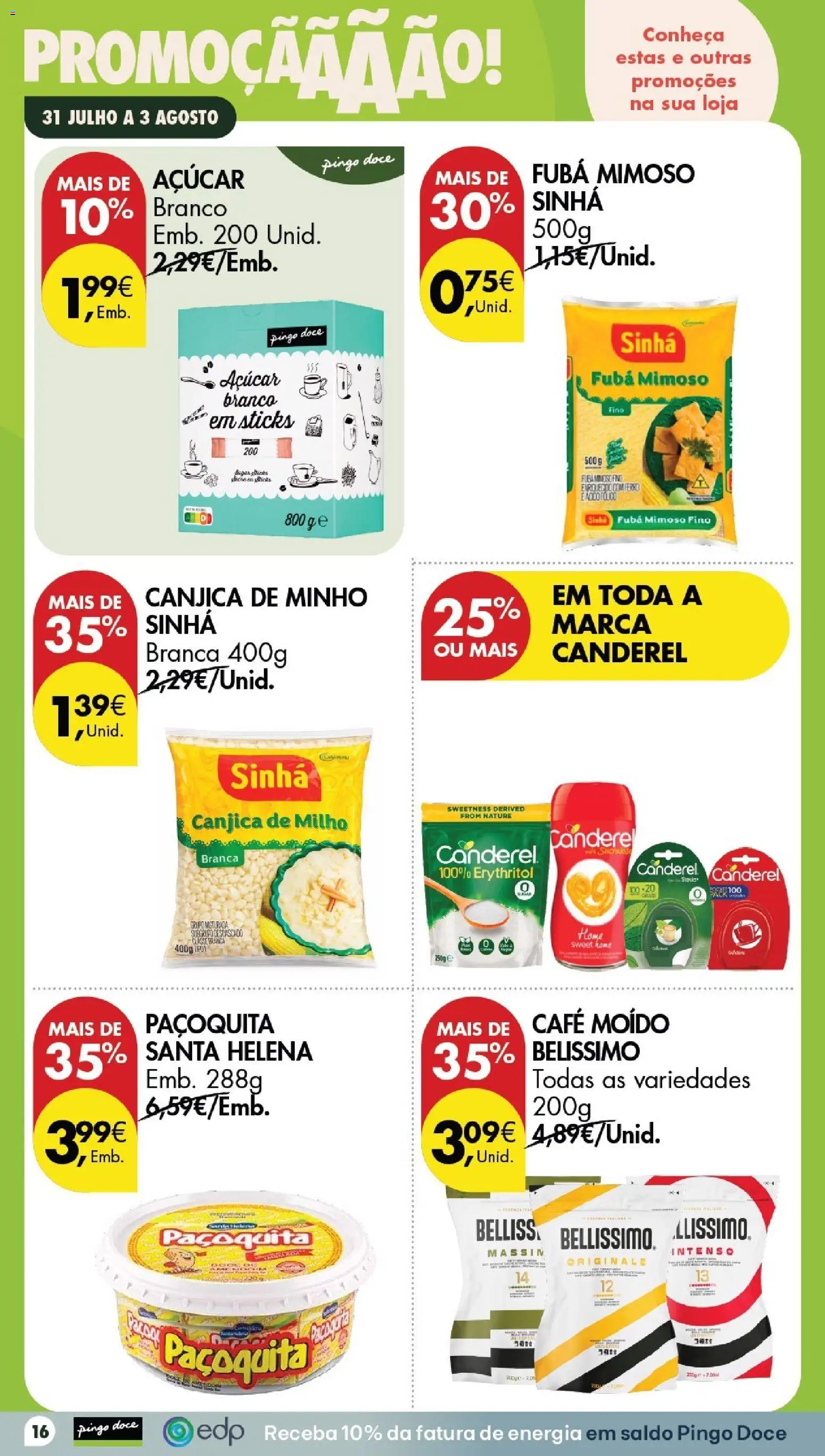 Pingo Doce Poupe este Fim de Semana │ válido de 31/07/2026 | Página: 16 | Produtos: Ferro, Café, Açúcar, Milho