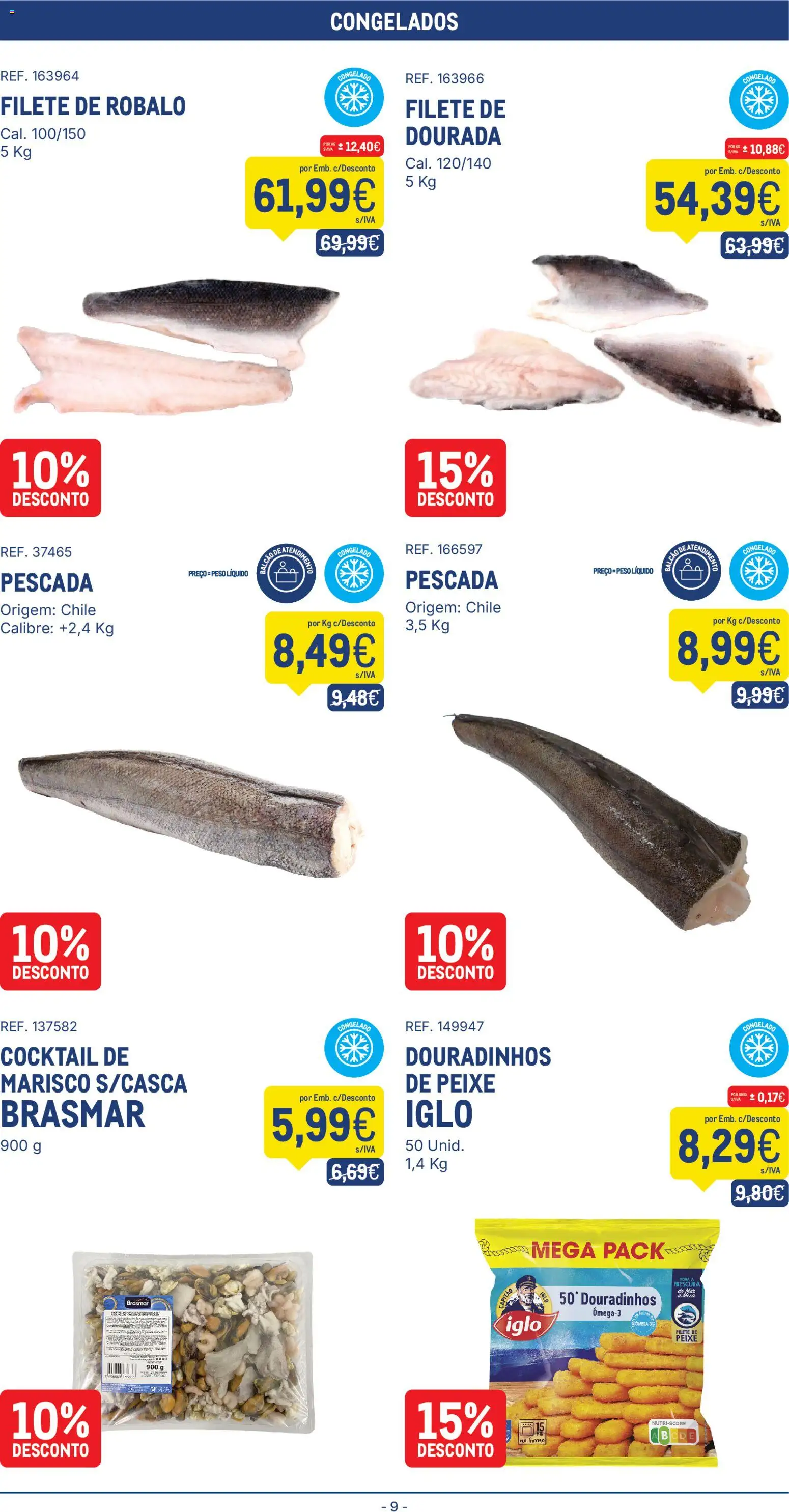 Makro folheto │ válido de 18/08/2026 | Página: 9 | Produtos: Dourada, Pescada, Capitão iglo, Filete