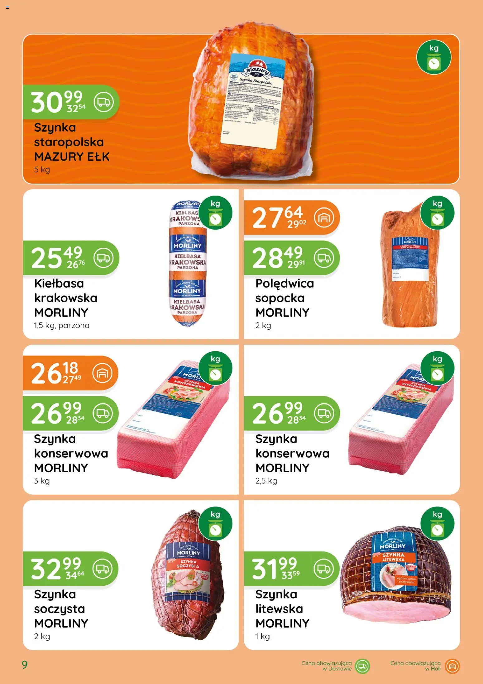 Eurocash gazetka - Katalog Wędlin od 03.09.2026 | Strona: 9 | Produkty: Kiełbasa, Kiełbasa Morliny, Szynka, Kiełbasa krakowska