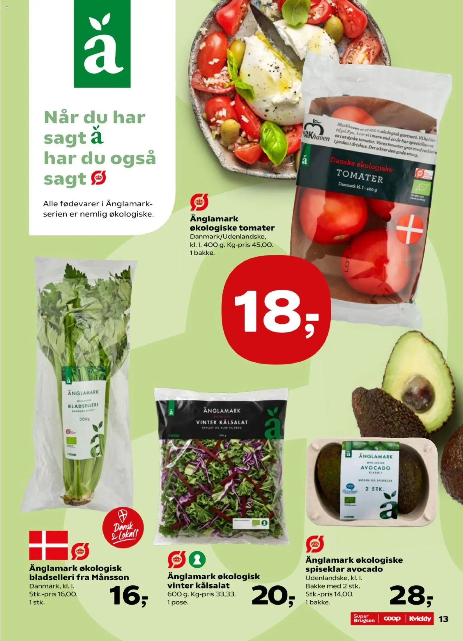 Kvickly tilbudsavis – gyldig fra 02/10/2026 | Side: 13 | Produkter: Tomater, Te, Avocado, Bladselleri
