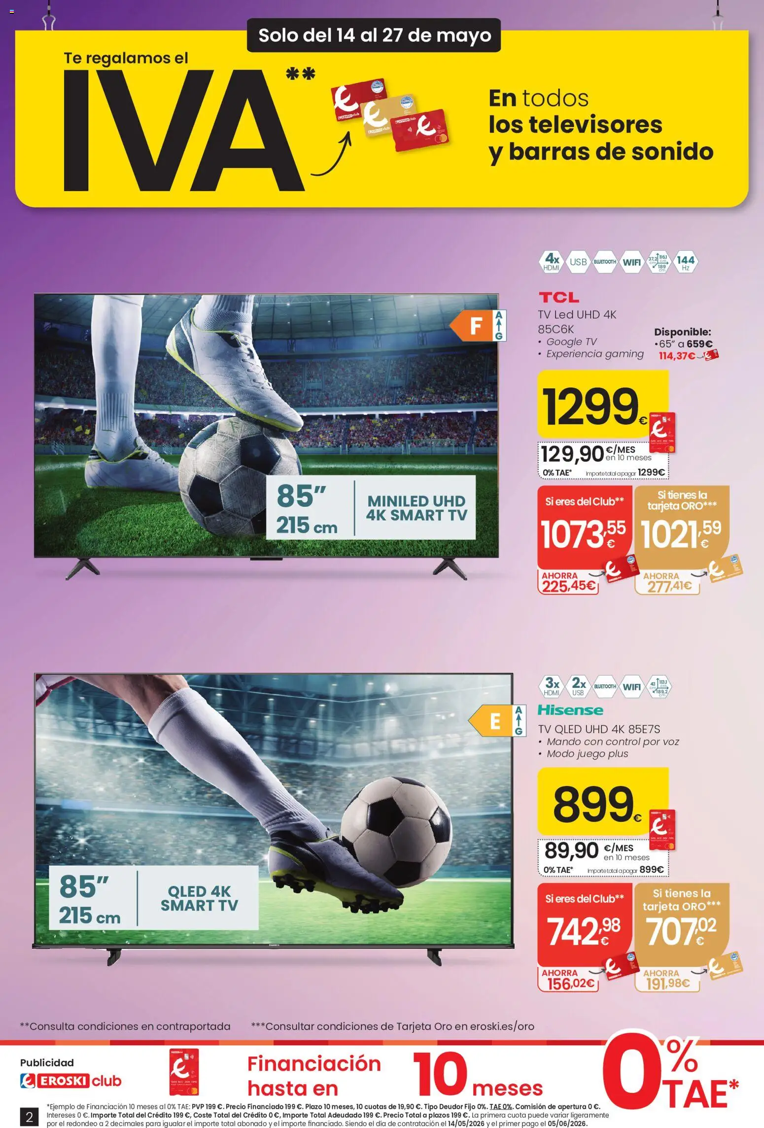 Eroski Te regalamos el IVA │ válido desde el 14.05.2026 | Página: 2 | Productos: Barras de sonido, Té