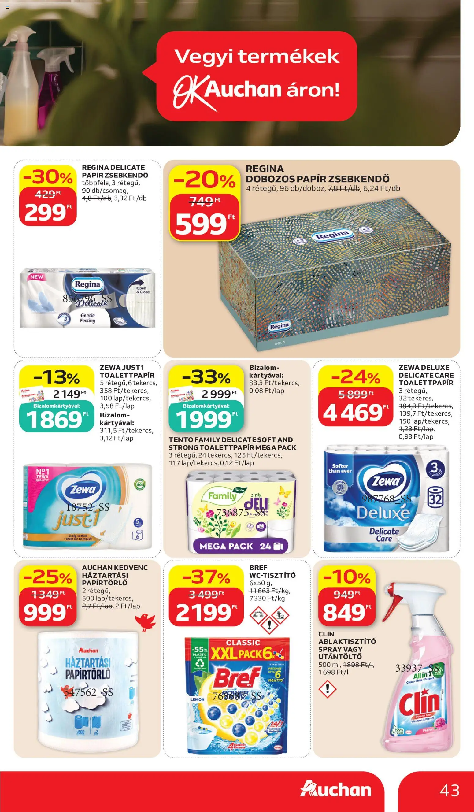 Auchan akciós ujság - amely érvényes a következő dátumtól: 2026.07.02. | Oldal: 43 | Termékek: Papírtörlő