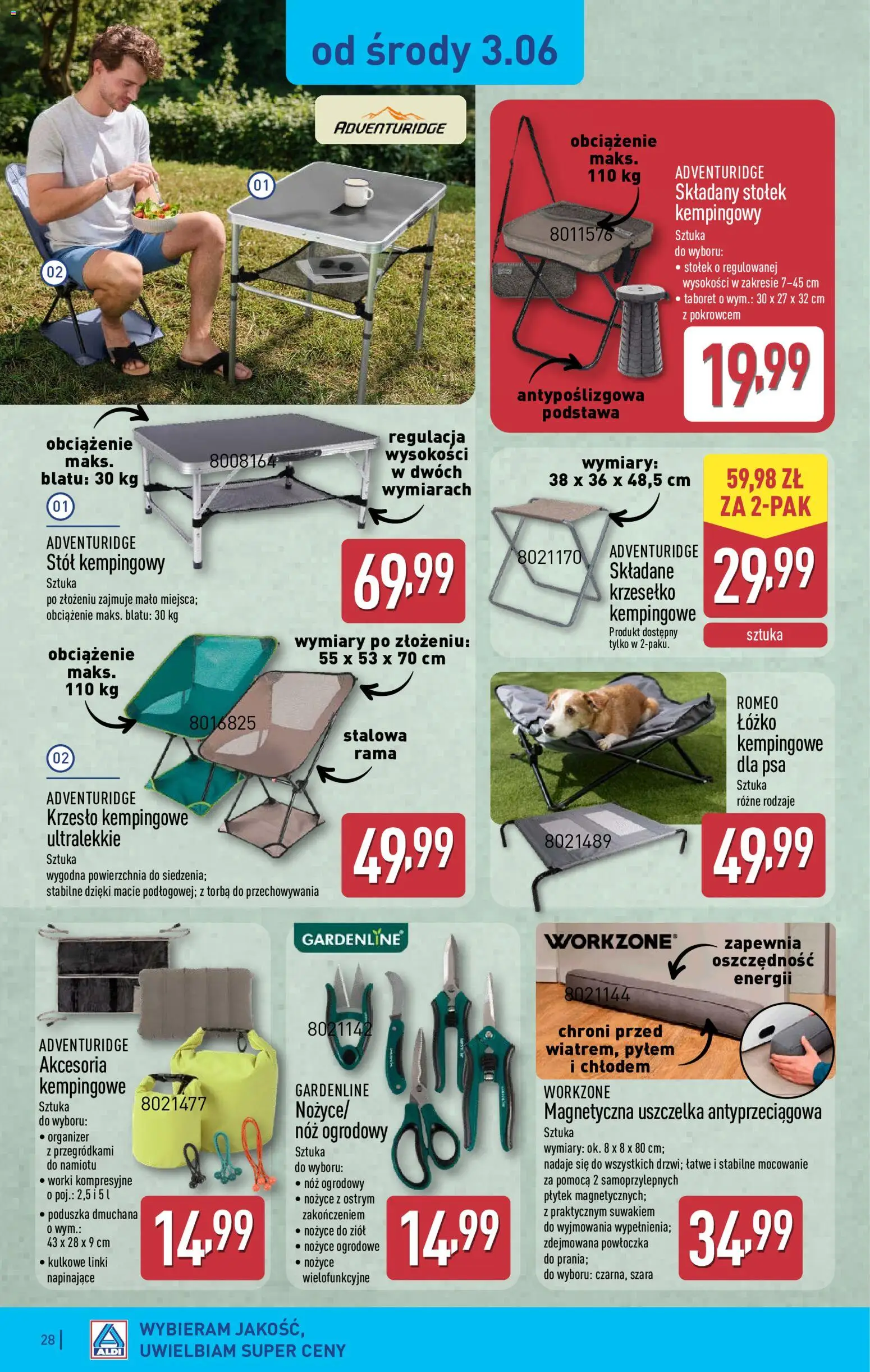 Aldi gazetka od 01.06.2026 | Strona: 28 | Produkty: Łóżko, Poduszka, Stół, Krzesło