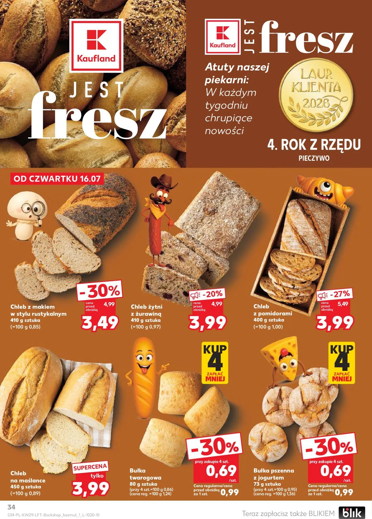 Kaufland Polsko leták od 16.07.2026 | Strana: 34 | Produkty: Chléb