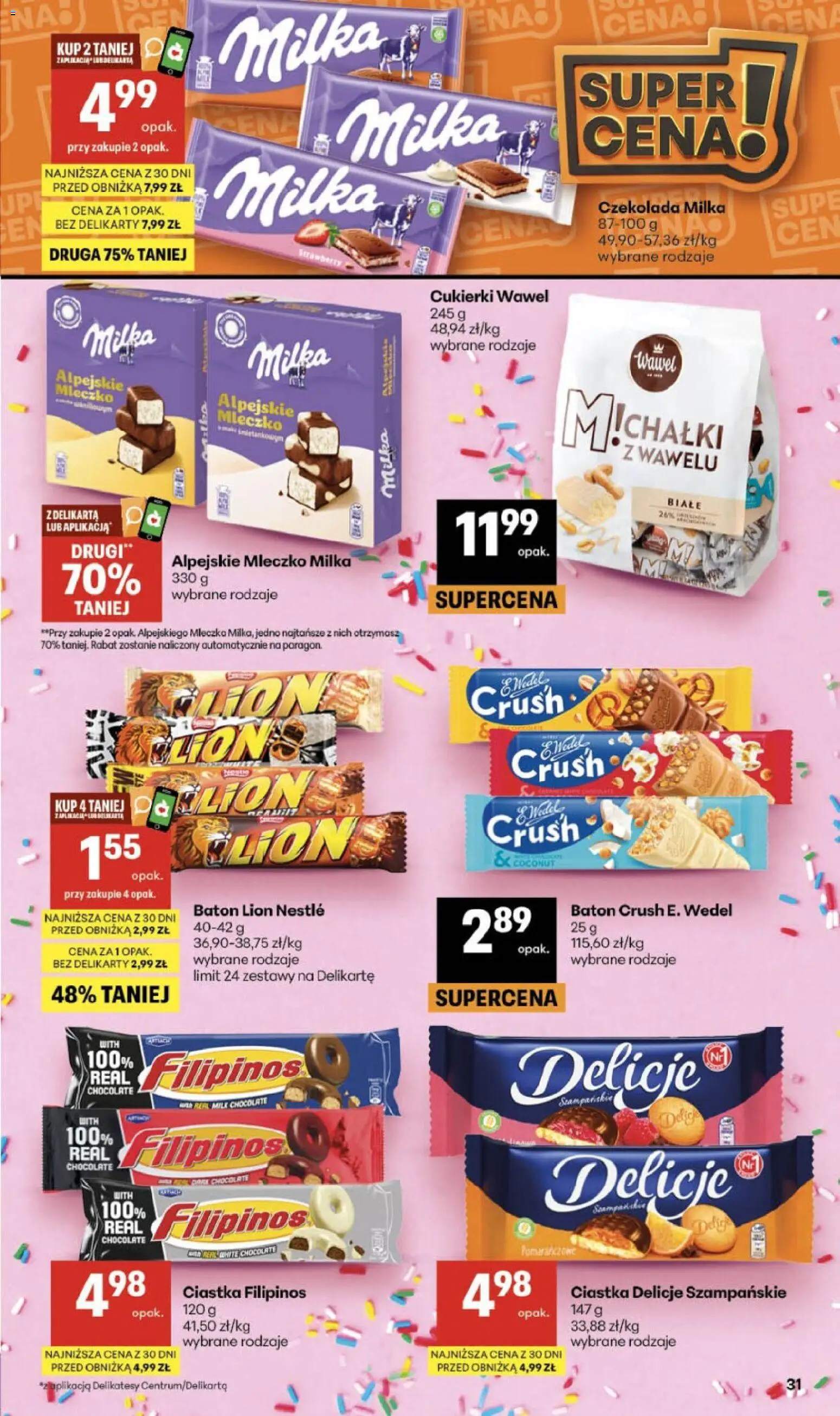 Delikatesy Centrum gazetka - Sklepy Własne od 03.09.2026 | Strona: 31 | Produkty: Czekolada milka, Delikatesy, Czekolada, Cukierki