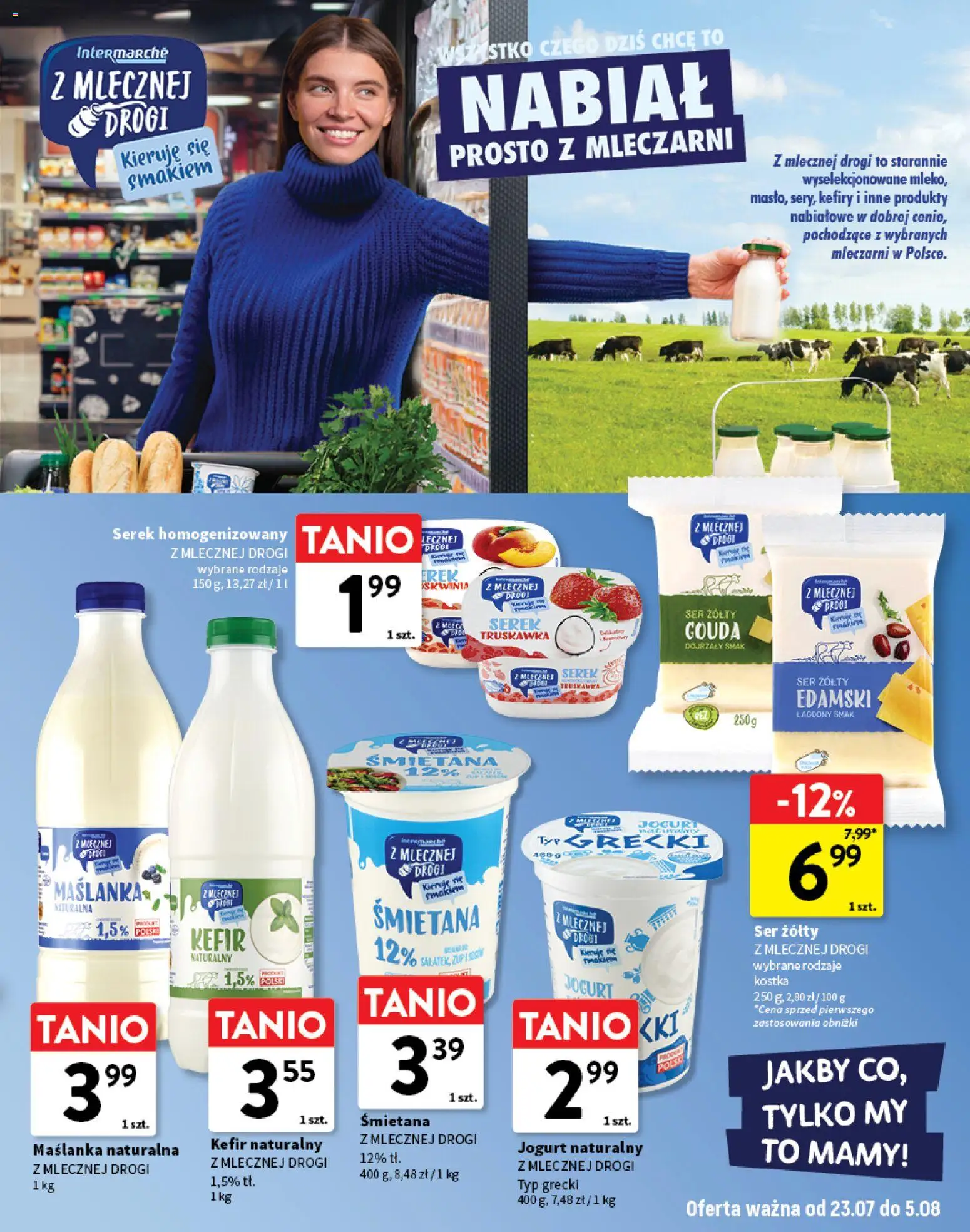 Intermarche gazetka - O La La! Ja to kupuję od 23.07.2026 | Strona: 15 | Produkty: Ser żółty, Serek, Jogurt naturalny, Jogurt