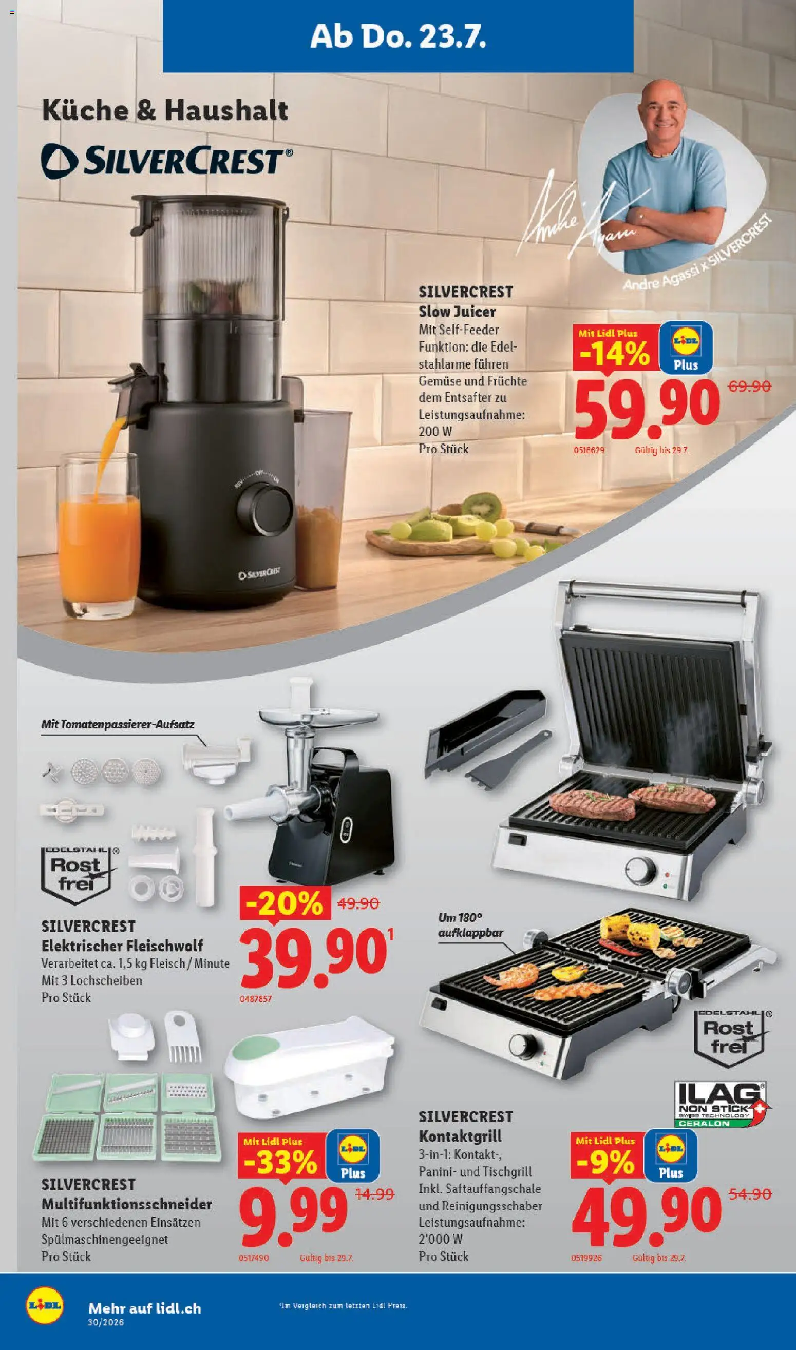 Lidl aktionen – gültig ab 23.07.2026 | Seite: 20 | Produkte: Entsafter, Gemüse, Früchte, Grill