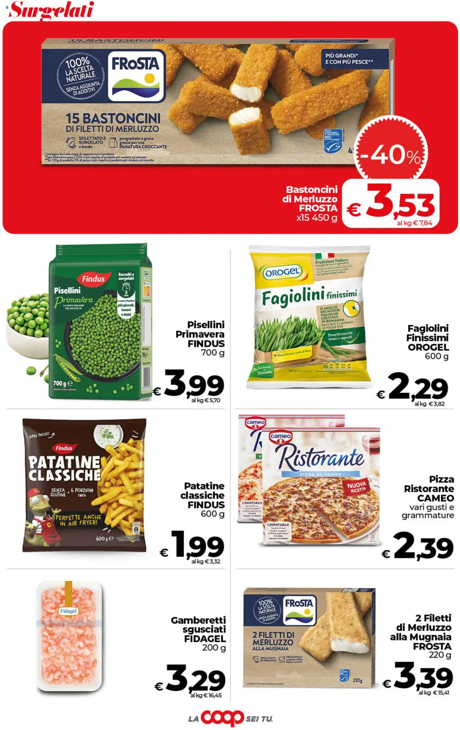 Volantino COOP del 18.06.2026 | Pagina: 23 | Prodotti: Pizza, Merluzzo, Patatine, Gamberetti