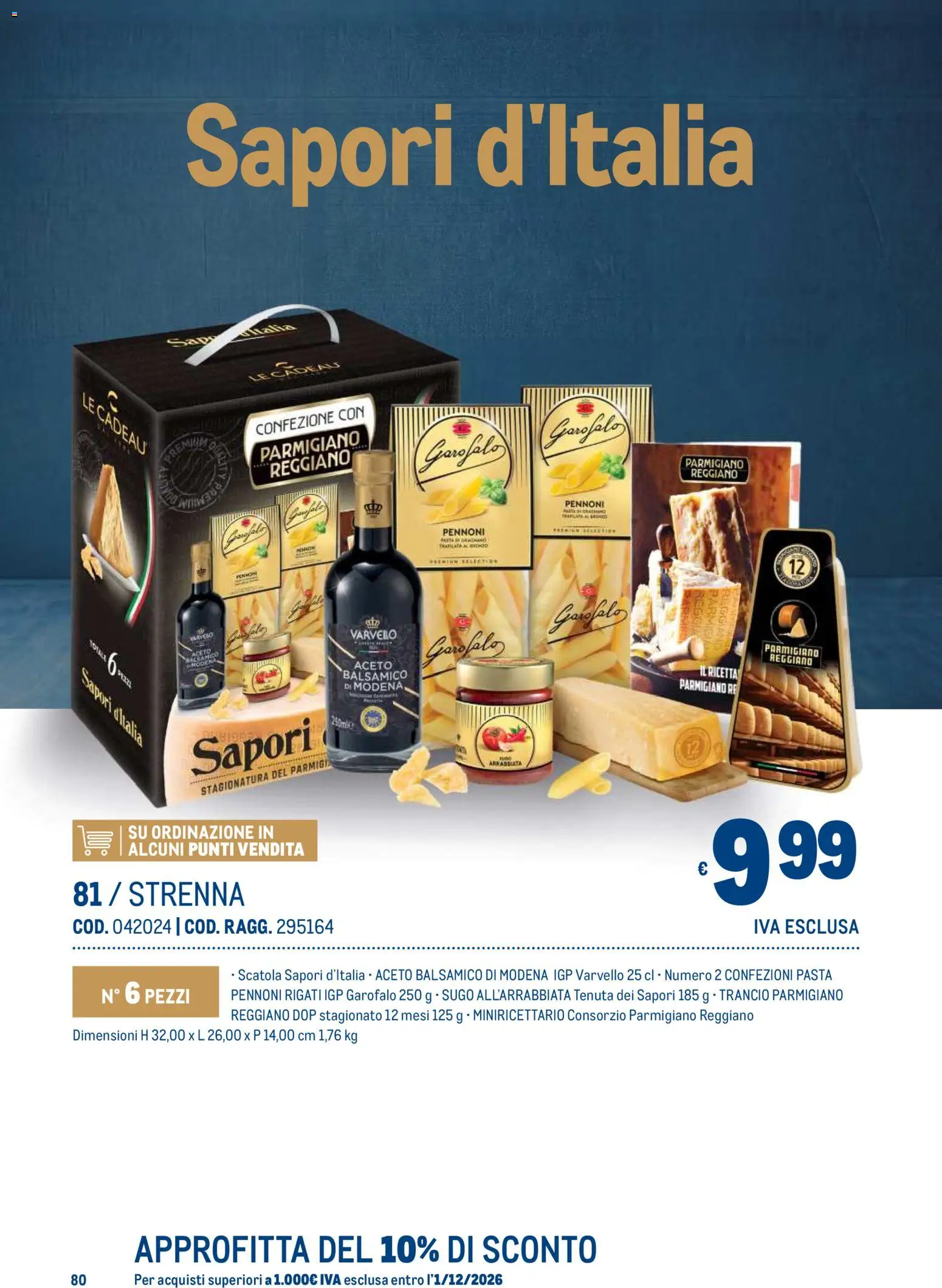 Volantino Metro del 19/10/2026 | Pagina: 80 | Prodotti: Pasta, Parmigiano reggiano, Parmigiano, Scatola