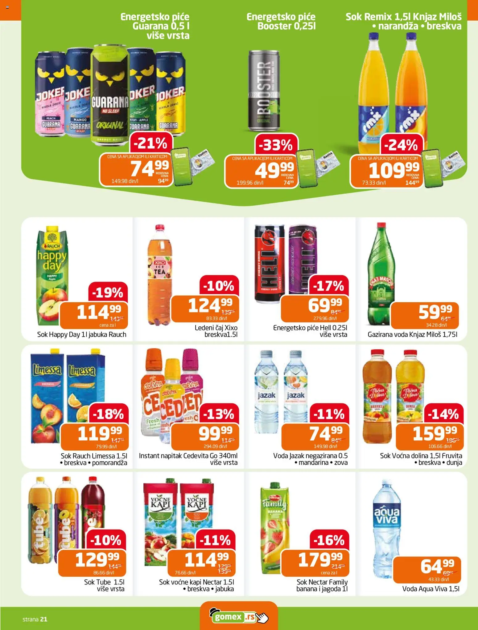 Gomex katalog - važi od 24.06.2026 | Strana: 21 | Proizvode: Mango, Hell, Fruvita, Voda