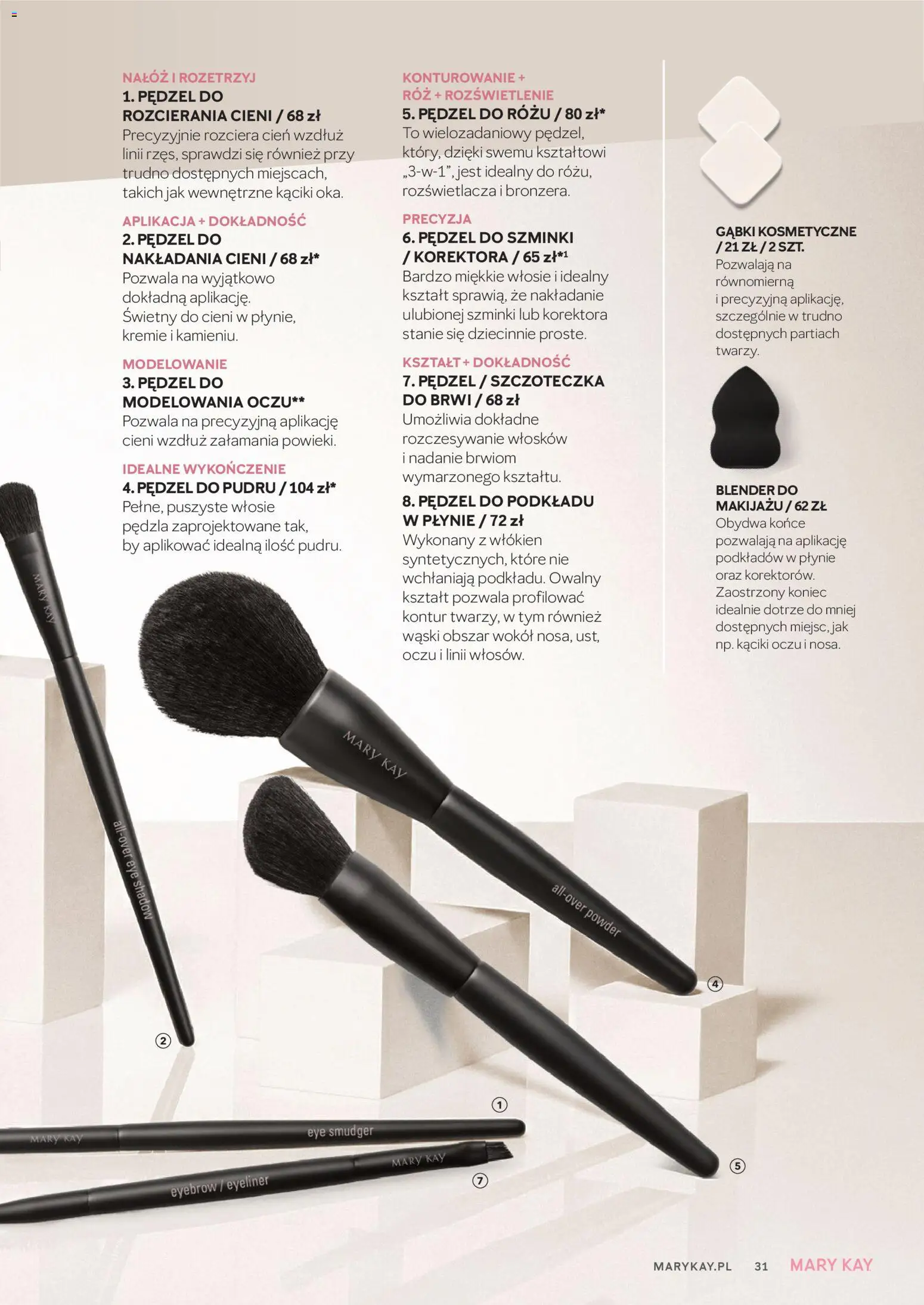 Mary Kay Katalog od 16.04.2026 | Strona: 31 | Produkty: Pędzel, Róż, Eyeliner, Blender