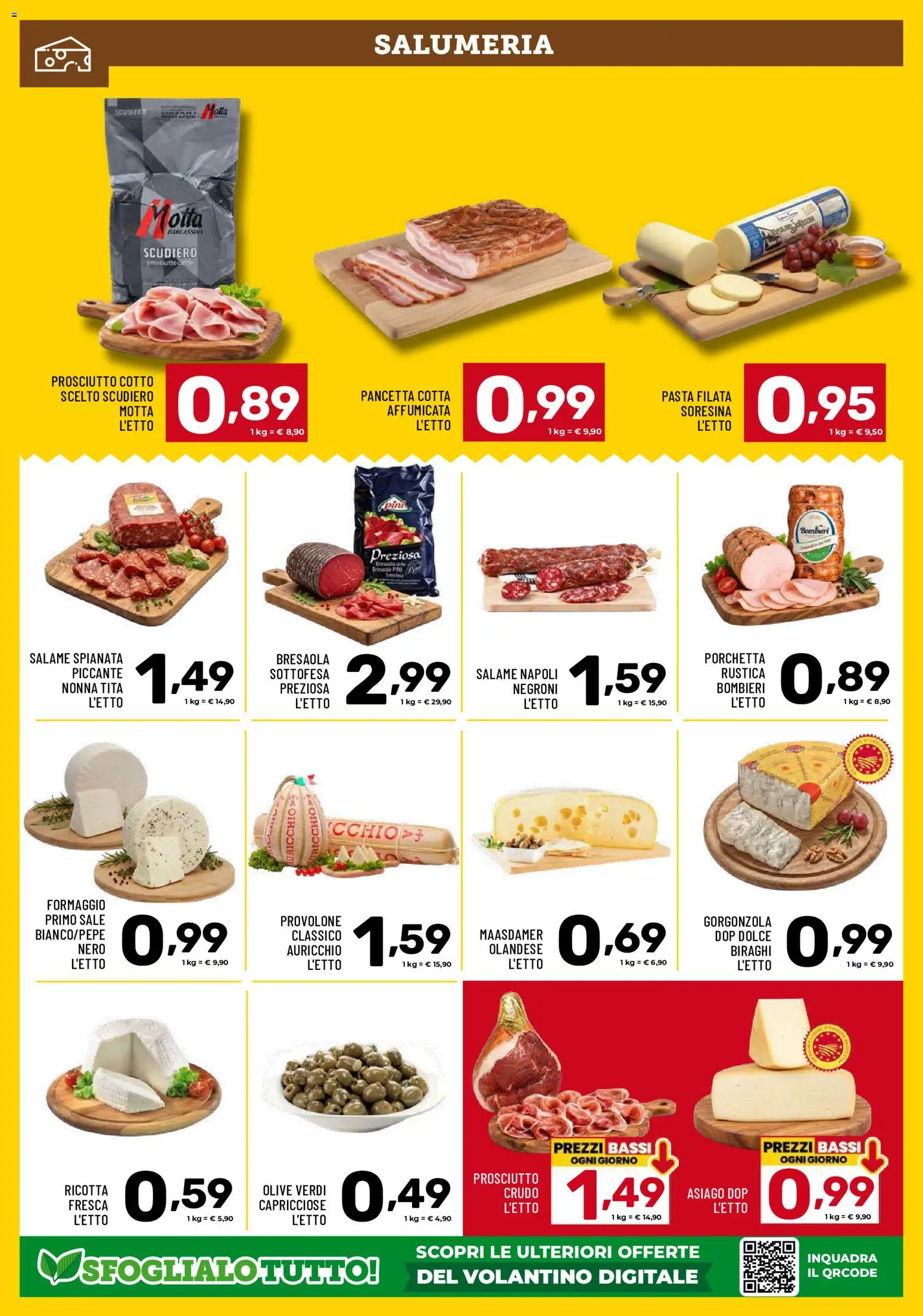 Volantino Il Centesimo del 23/10/2026 | Pagina: 2 | Prodotti: Porchetta, Sale, Prosciutto, Pasta