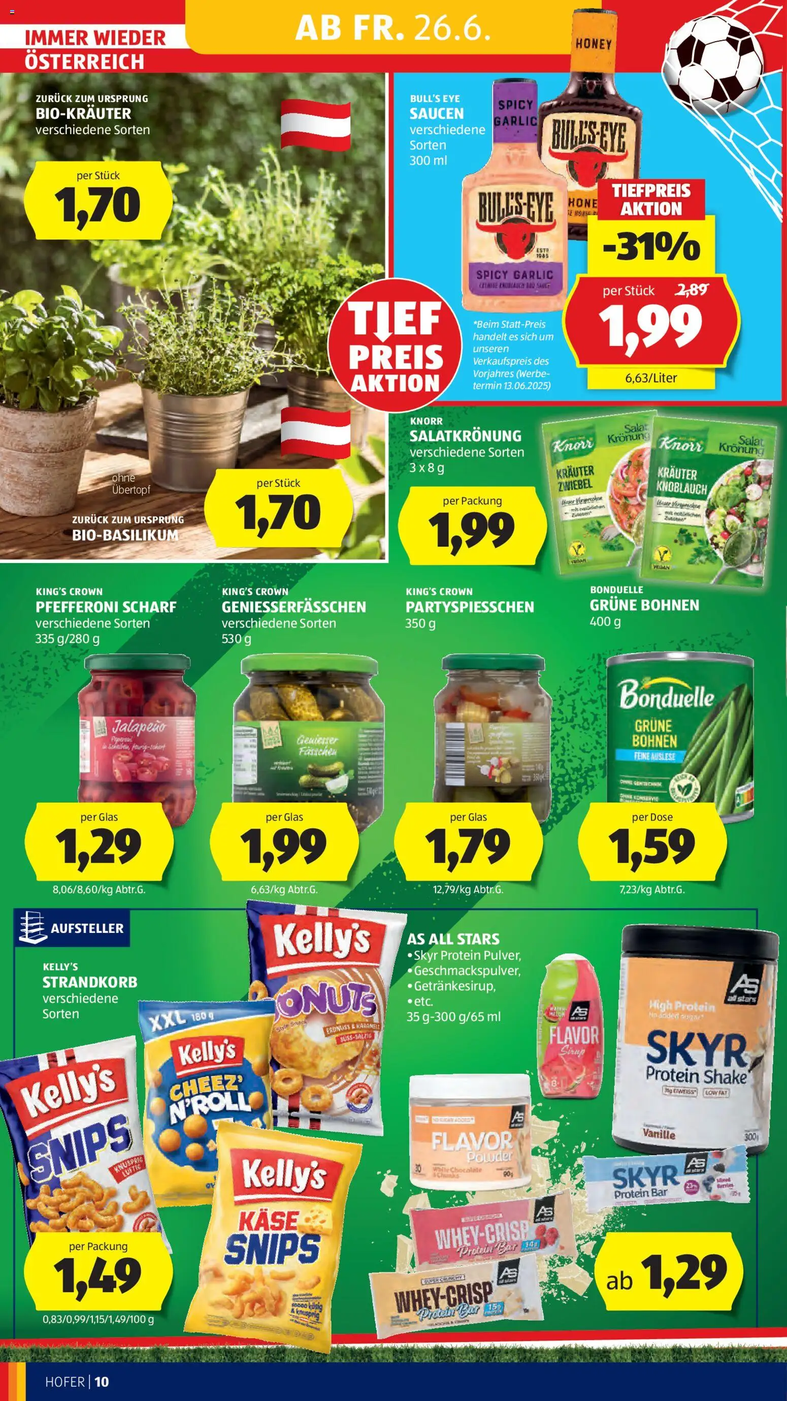 Hofer Flugblatt gültig ab 26.06.2026 | Seite: 14 | Produkte: Salat, Knoblauch, Käse