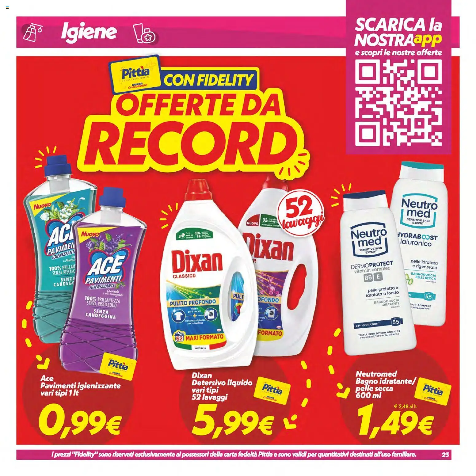 Volantino SuperConveniente del 23/07/2026 | Pagina: 23 | Prodotti: Candeggina, Lavatrice, Bagno