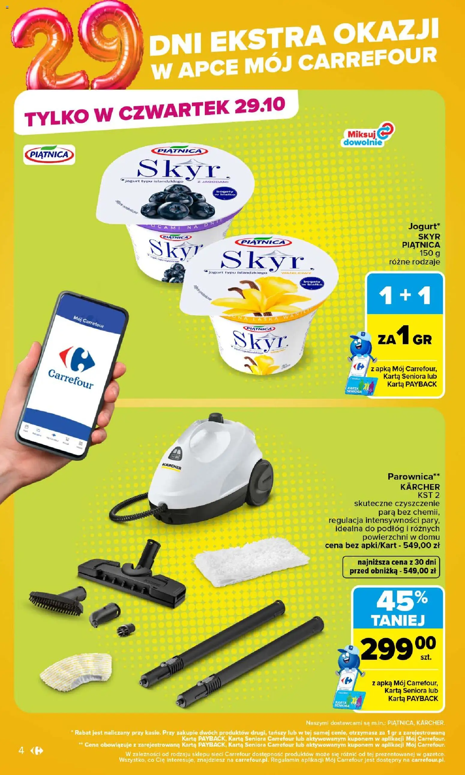 Carrefour gazetka - Market od 26.10.2026 | Strona: 4 | Produkty: Karta, Jogurt typu islandzkiego, Parownica, Jogurt