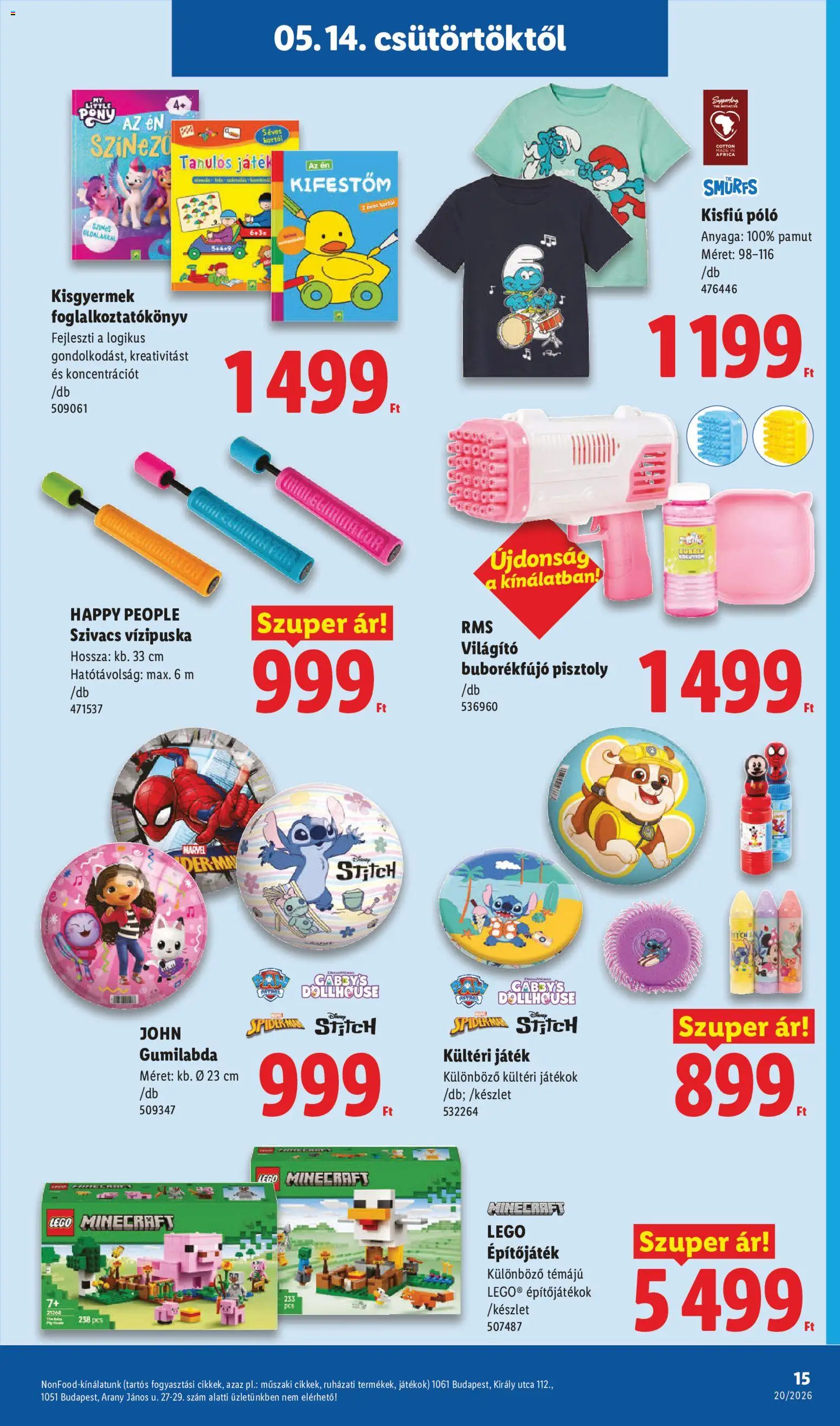 Lidl akciós ujság - amely érvényes a következő dátumtól: 14.05.2026 | Oldal: 15 | Termékek: Játék, Játékok
