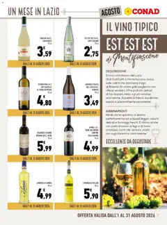 Anteprima del volantino Spazio Conad volantino Un Mese in Lazio valido a partire dal 01/08/2026 | Pagina: 11 | Prodotti: Vino, Agrumi, Limoncello, Vino bianco