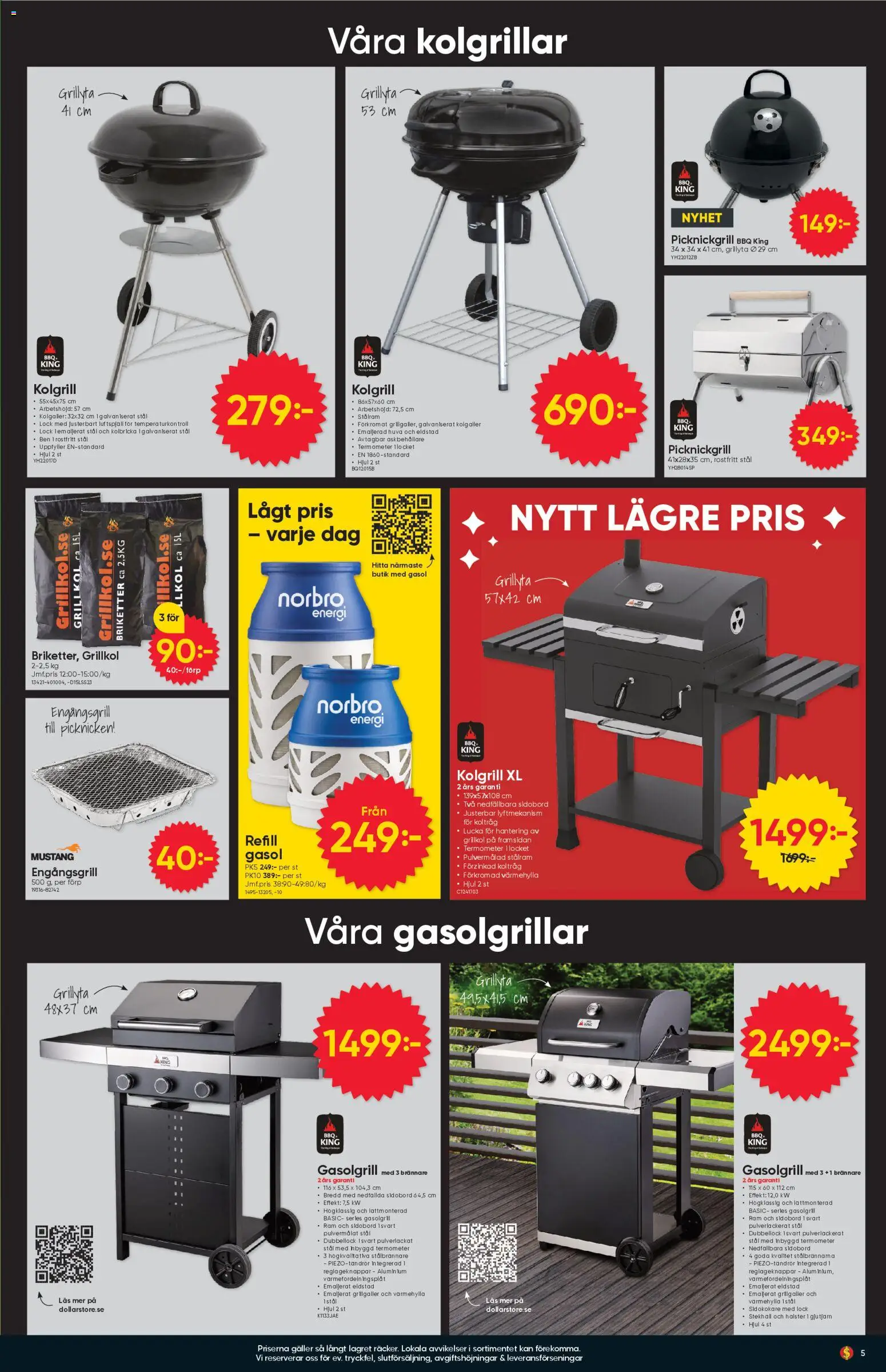 Dollar Store reklamblad aktuell från 27.04.2026 | Sida: 5 | Produkter: Gasolgrill, Gasol, Kolgrill, Eldstad