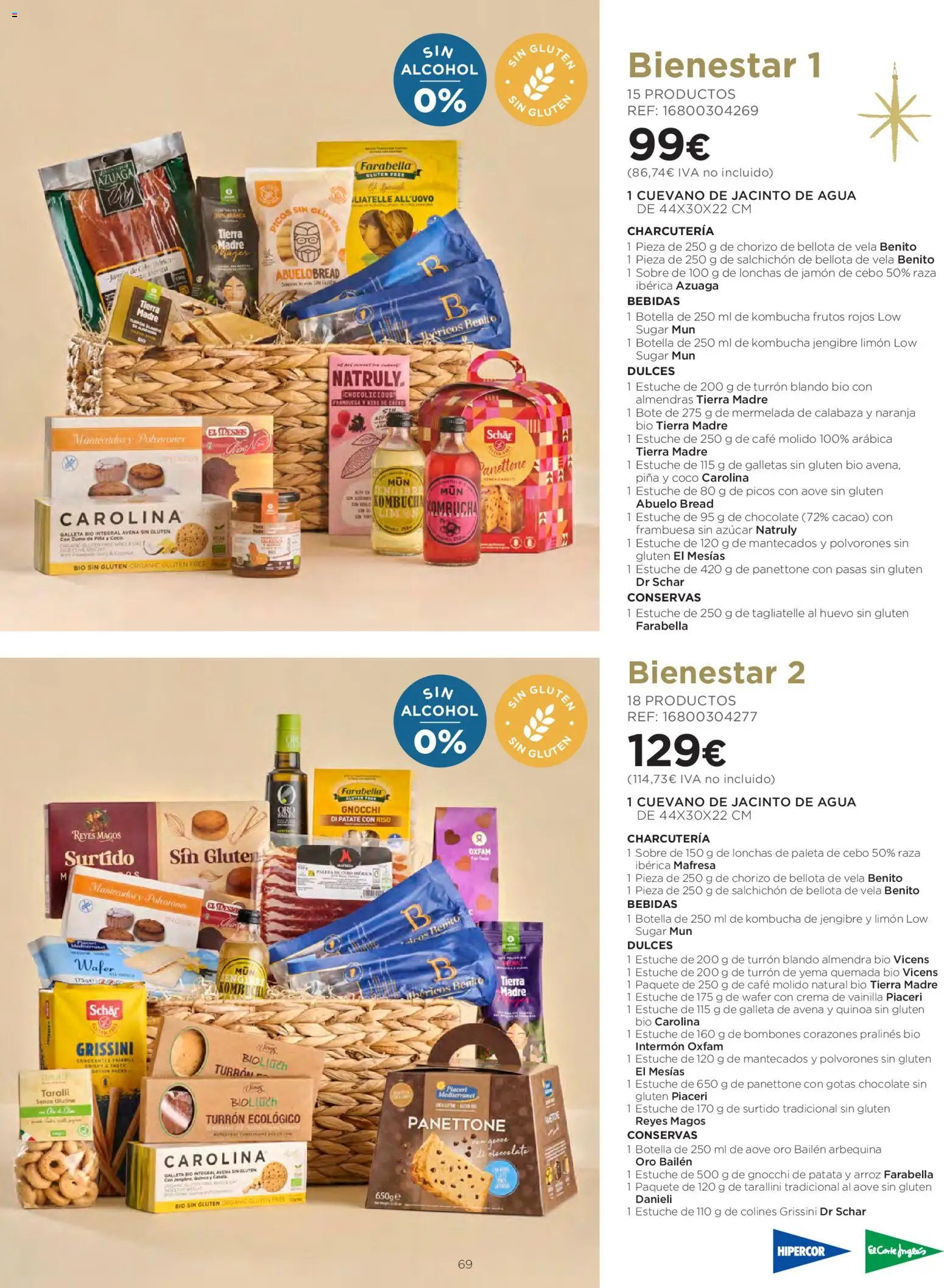 El Corte Inglés Cestas Navidad 2026 │ válido desde el 08/10/2026 | Página: 69 | Productos: Frutos rojos, Pasas, Dulces, Agua