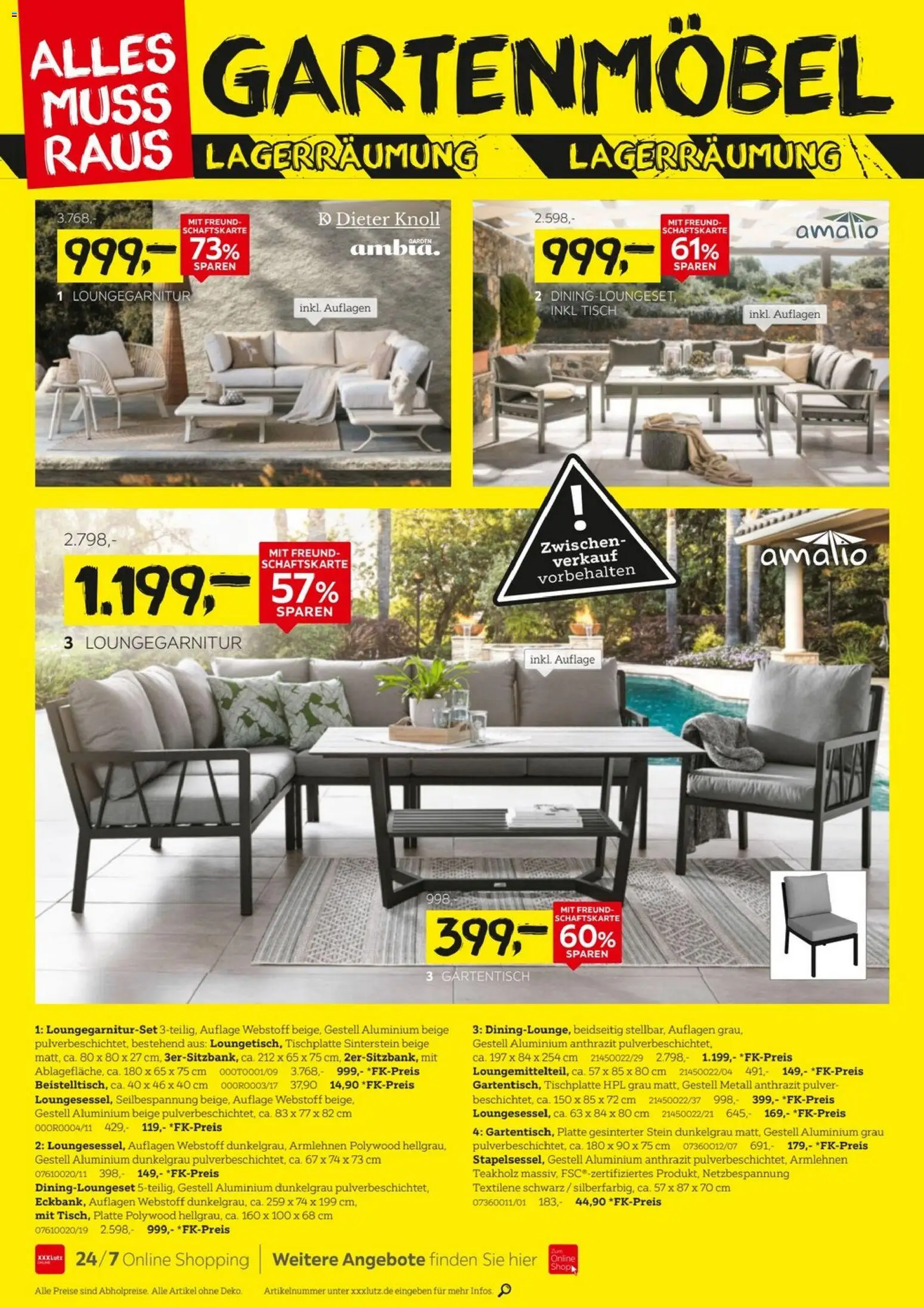 XXXLutz Gartenmöbelabverkauf – gültig ab 01.08.2026 | Seite: 2 | Produkte: Tisch, Gartenmöbel