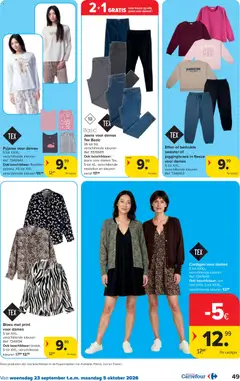 Carrefour folder week 39 - Voorbeeld van een folder van Carrefour, geldig van 23/09/2026 | Pagina: 49 | Producten: Sweater, Jurk, Sweatshirt, Pyjama