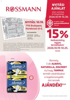 Rossmann akciós újság Budapest - amely érvényes a következő dátumtól: 2026.10.19.