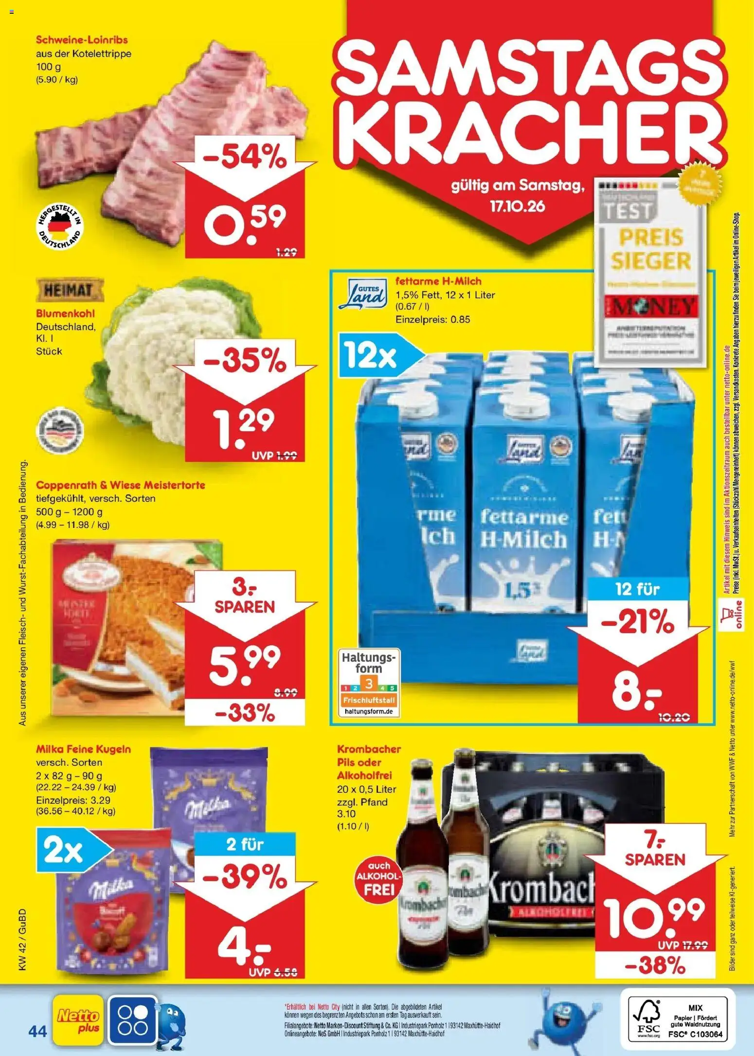 Netto Marken-Discount Prospekt Augustusburg – gültig ab 12.10.2026 | Seite: 60 | Produkte: Bilder, Alkohol, Krombacher, Fleisch