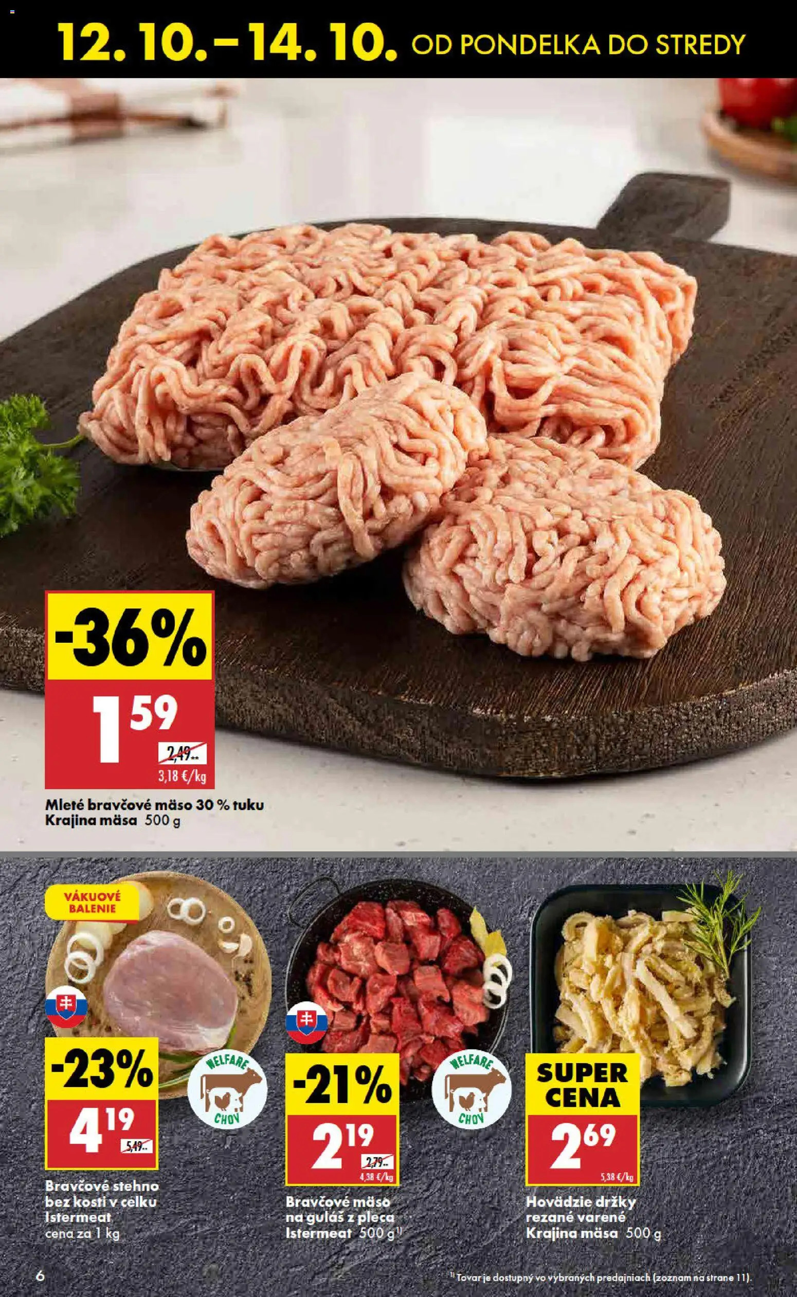 Nové Biedronka akcie – leták je platný od 12.10.2026 | Strana: 6 | Produkty: Bravčové stehno, Mäso, Bravčové mäso, Hovädzie držky
