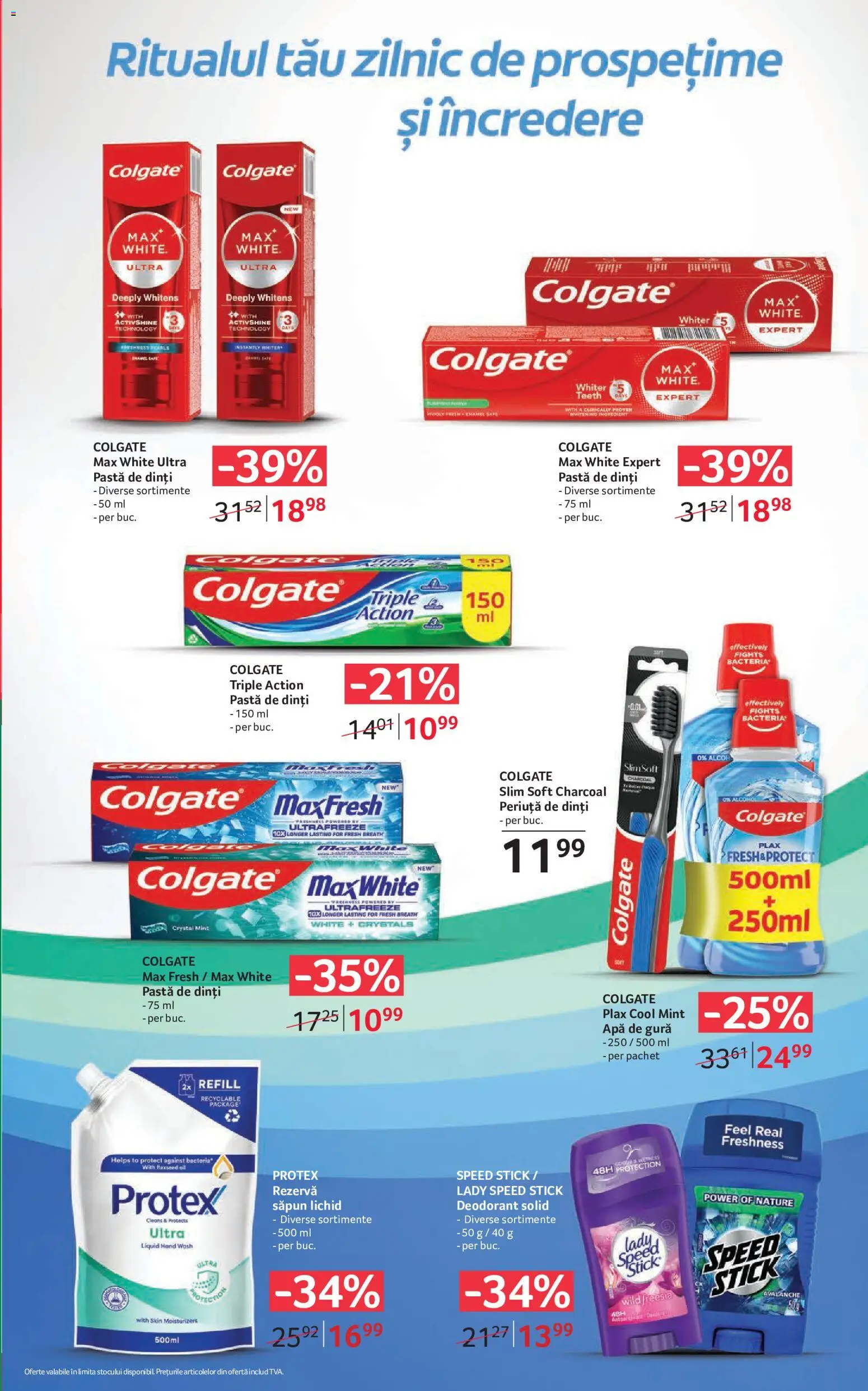 Noul catalog Selgros – valabil de la 02.10.2026 | Pagină: 33 | Produse: Deodorant, Periuță de dinți, Apă de gură, Săpun lichid