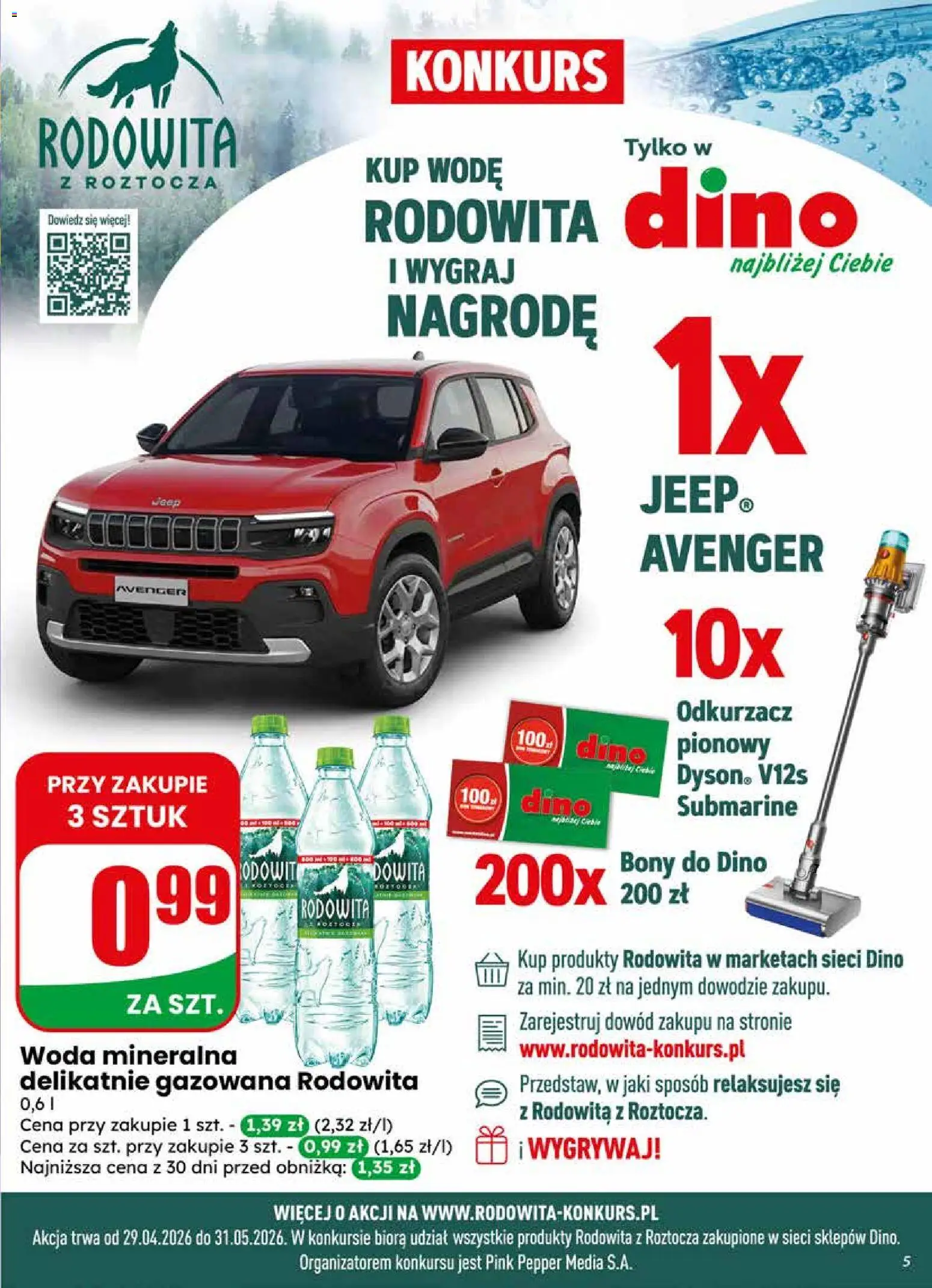 Dino gazetka od 13.05.2026 | Strona: 5 | Produkty: Odkurzacz, Cleaner, Odkurzacz pionowy, Woda