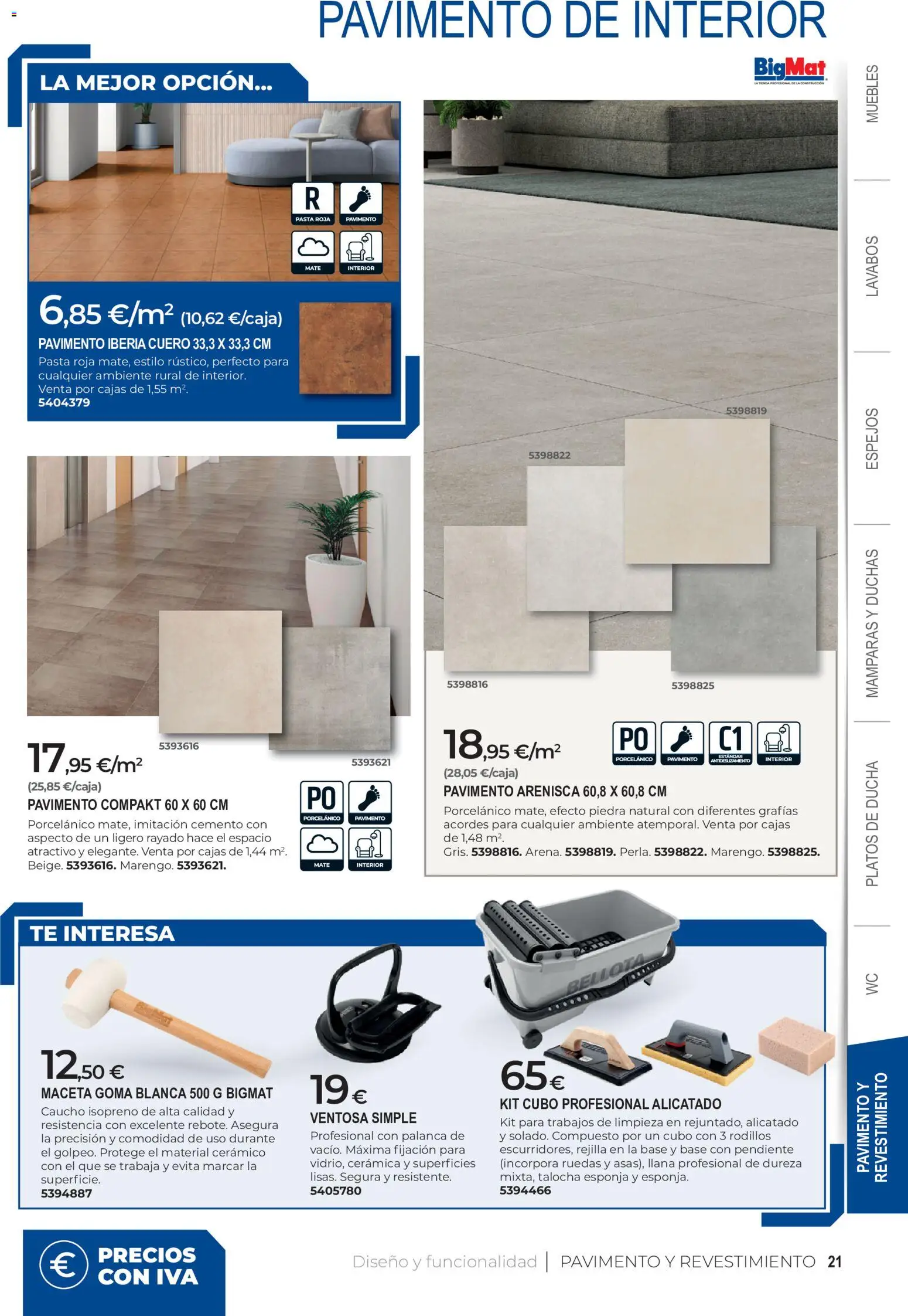 BigMat Baños y cerámica 2026 │ válido desde el 21.05.2026 | Página: 21 | Productos: Té, Muebles, Ducha, Maceta