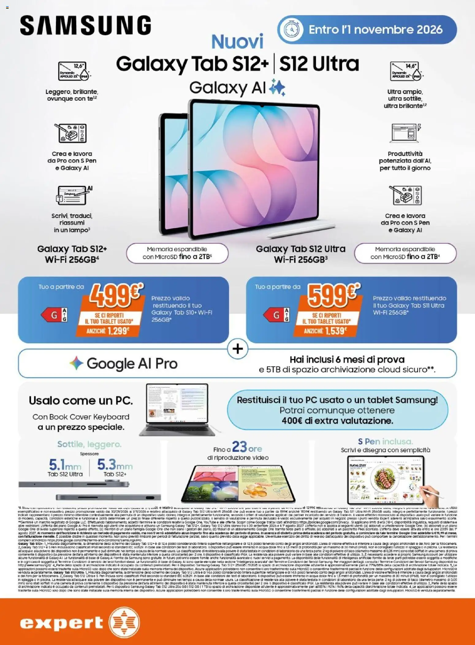 Volantino Expert del 08/10/2026 | Pagina: 18 | Prodotti: Schermo, Samsung Galaxy, Talco, Video
