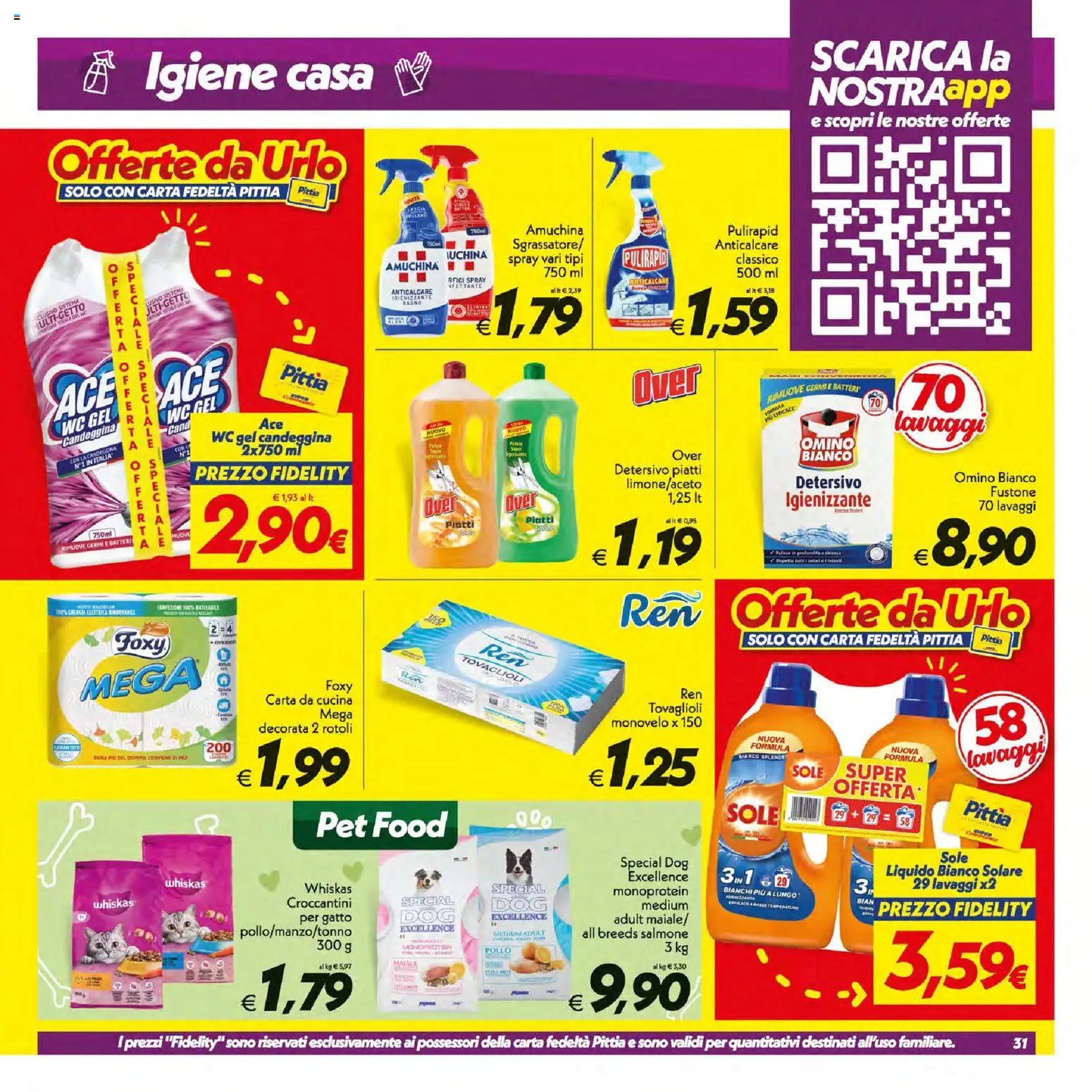 Volantino SuperConveniente del 14/07/2026 | Pagina: 31 | Prodotti: Maiale, Salmone, Candeggina, WC