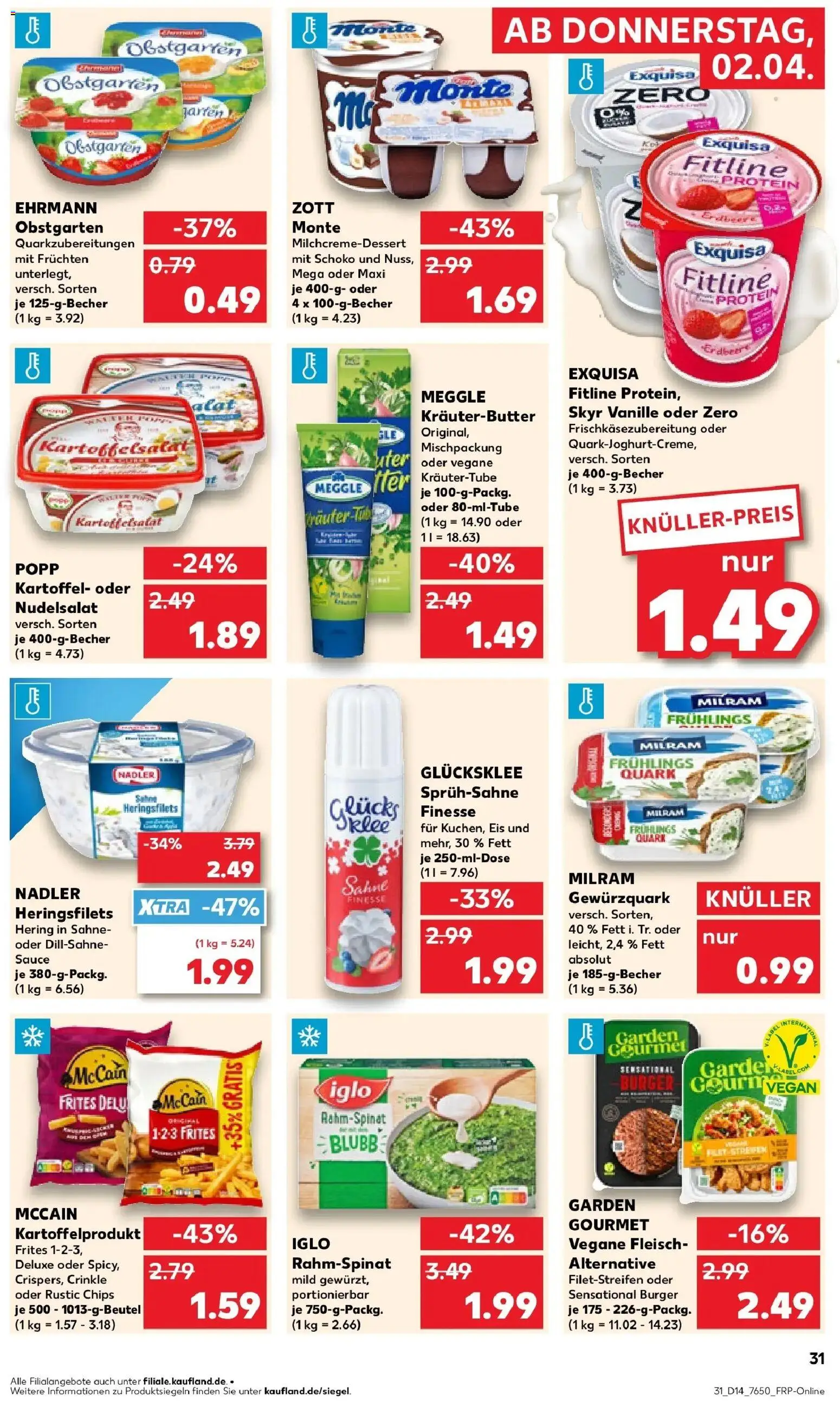 Kaufland Prospekt Überlingen	 – gültig ab 30.03.2026 | Seite: 45 | Produkte: Quark, McCain, Skyr, Fleisch