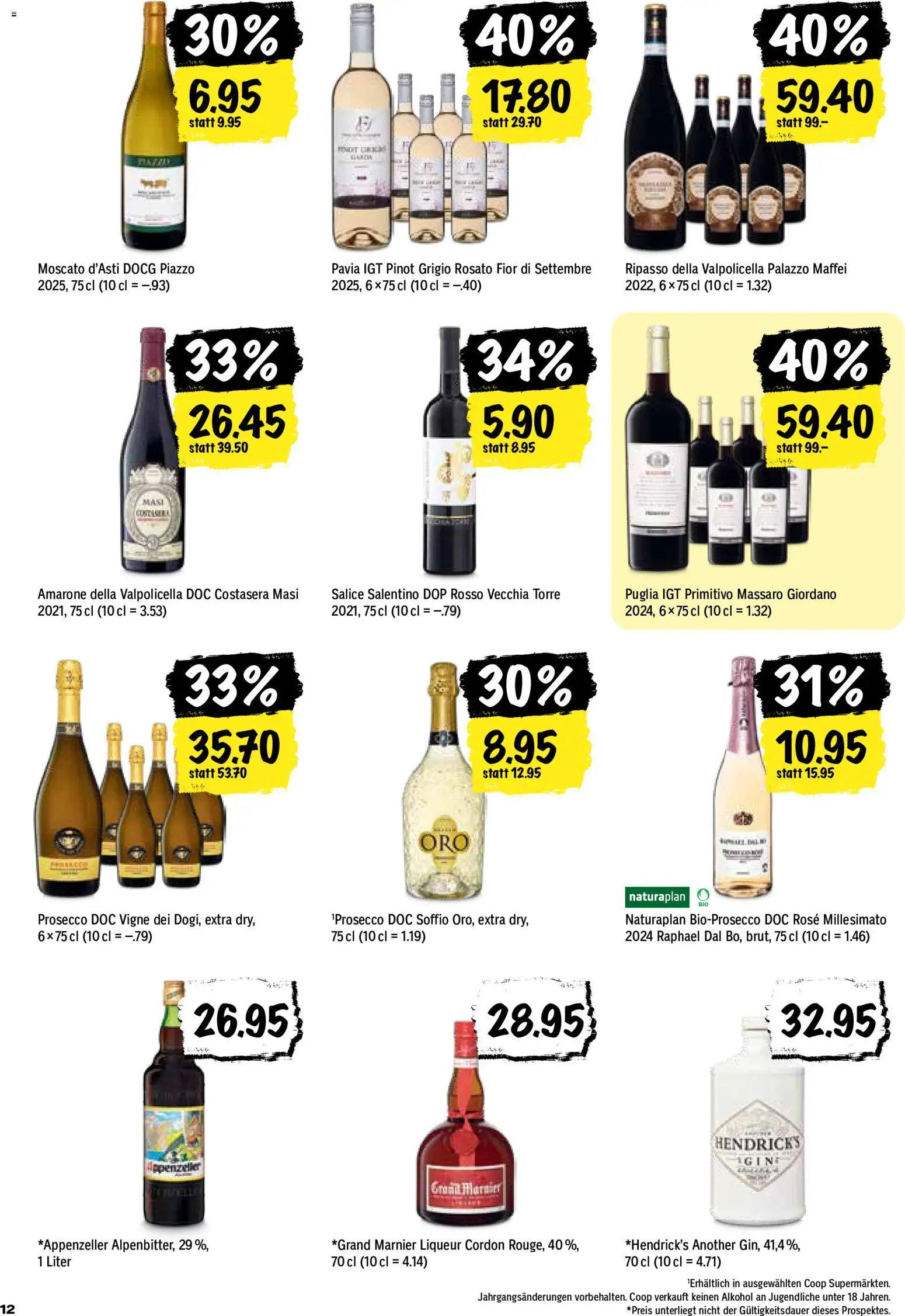 Coop aktionen – gültig ab 27.08.2026 | Seite: 12 | Produkte: Prosecco, Gin