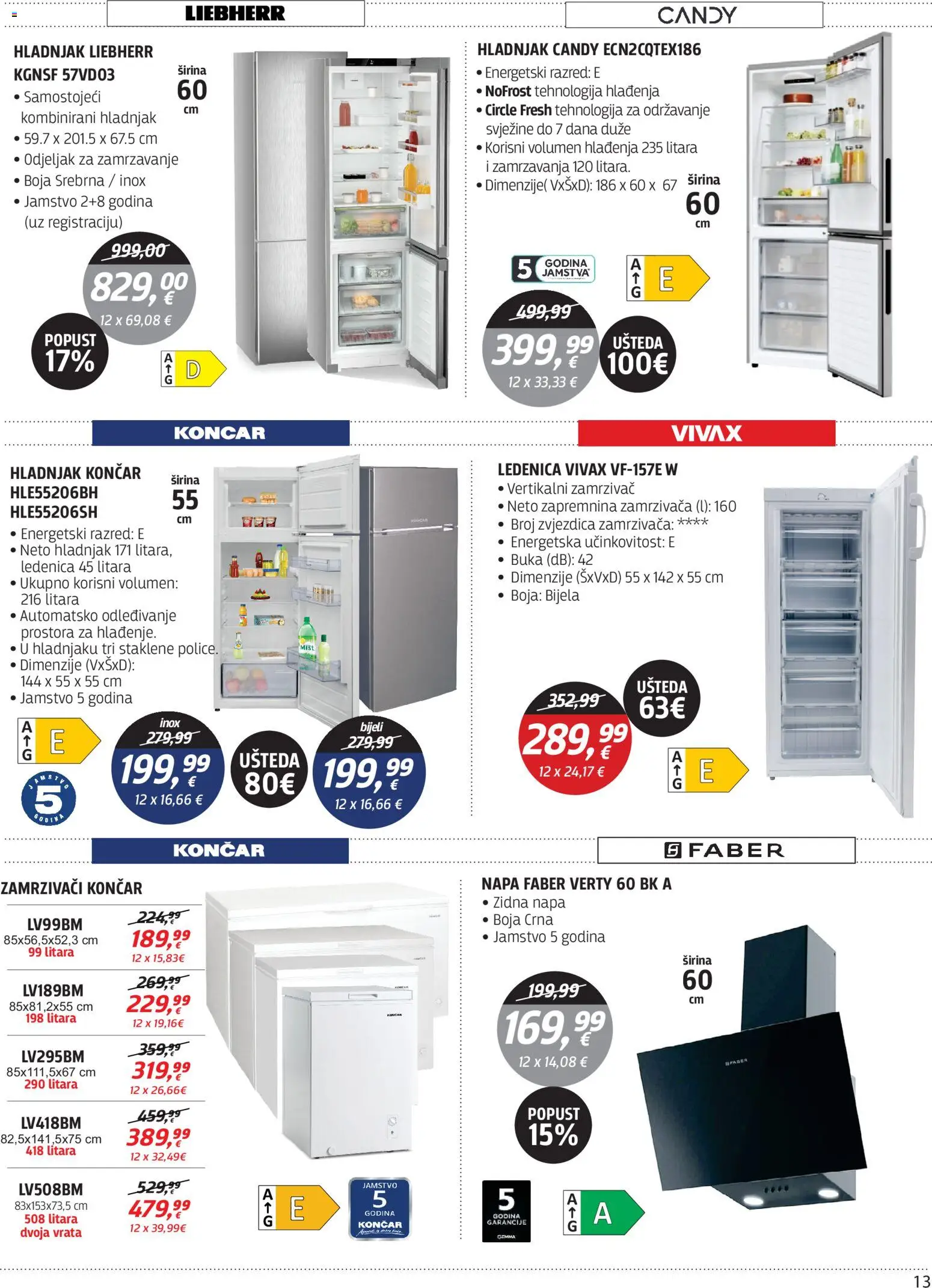 Centar Tehnike katalog | vrijedi od 31.08.2026 | Stranica: 13 | Proizvodi: Vrata, Hladnjak, Zamrzivač
