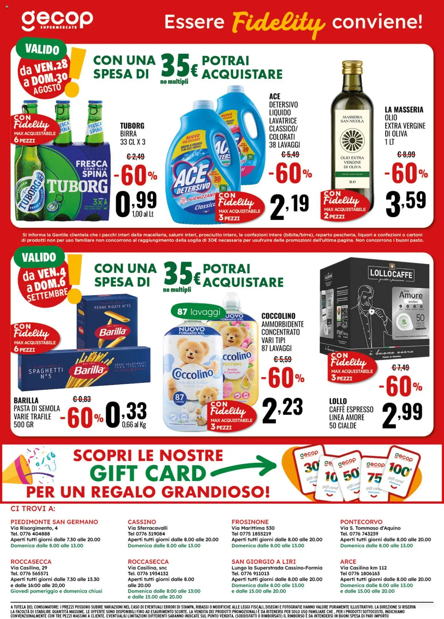 Volantino GECOP del 24/08/2026 | Pagina: 20 | Prodotti: Caffè, Birra, Barilla, Penne