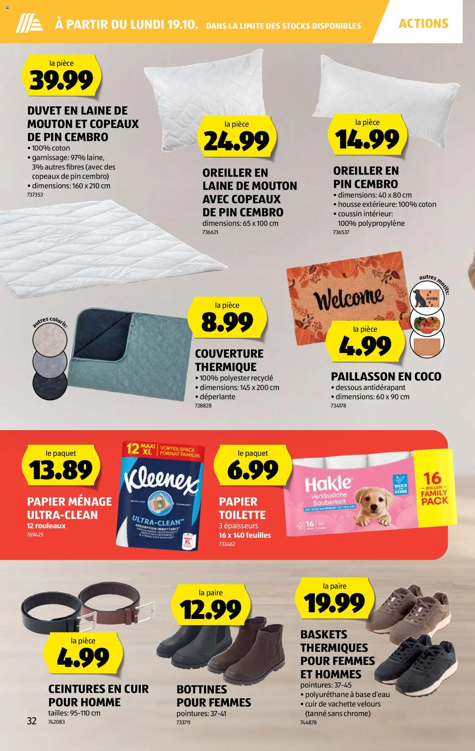 Aldi aktionen FR – gültig ab 15.10.2026 | Seite: 32 | Produkte: Dessous, Toilette