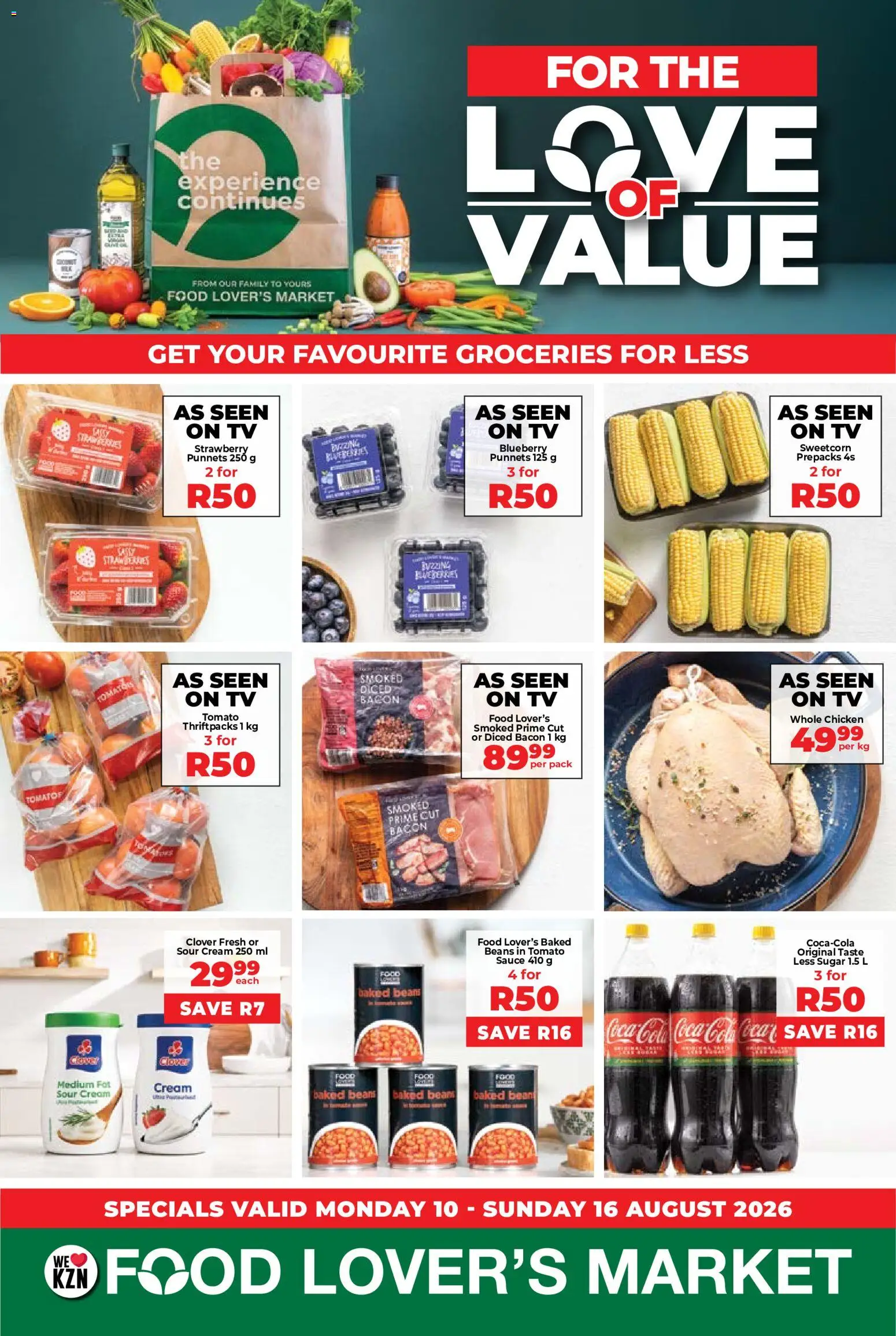 New Food Lover's Market catalogue – valid from 10/08/2026 | Page: 1 | Products: Beans, Tomatoes, Sour cream, Cream cream