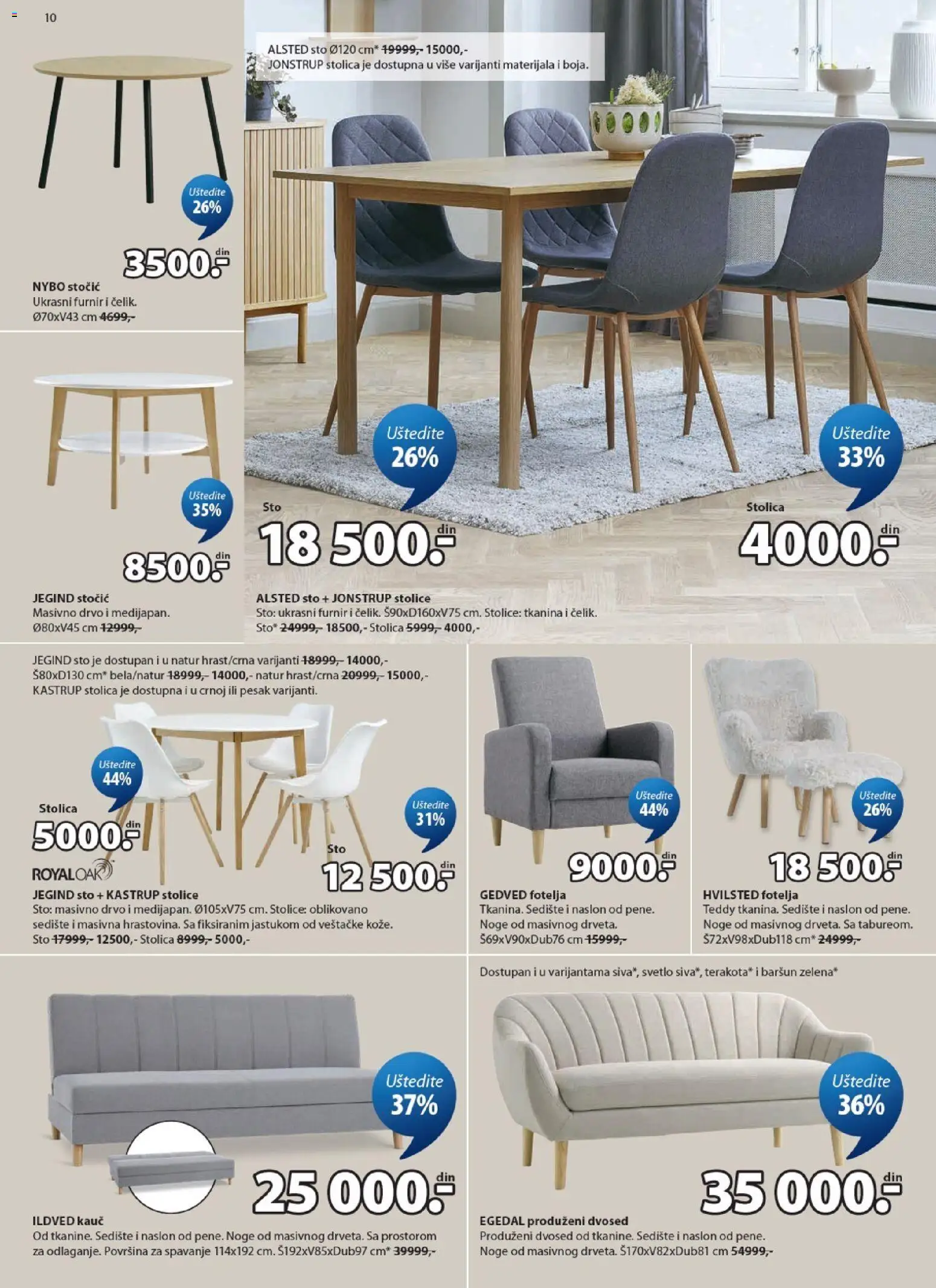 Jysk katalog - važi od 20.05.2026 | Strana: 10 | Proizvode: Fotelja, Kauč, Sto, Stolica